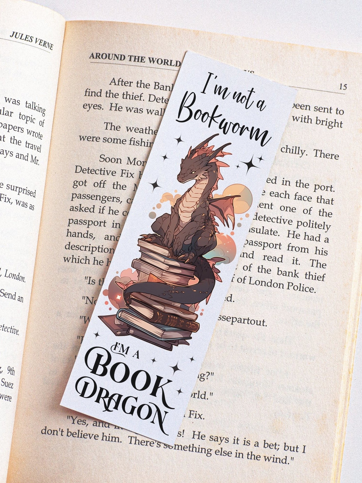 Anime Kawaii Book Dragon Printable Bookmark for Women PNG, Book Lover Gift for Readers, Bookish Merch, Digital Download, DIY Gift for Sister product image (3)