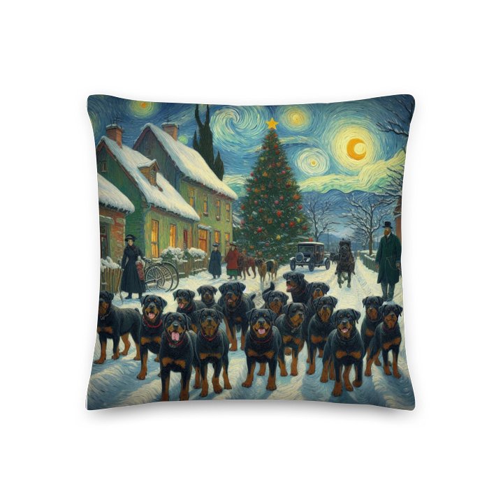 Christmas Night Rottweiler All-Over Print Pillow product image (3)