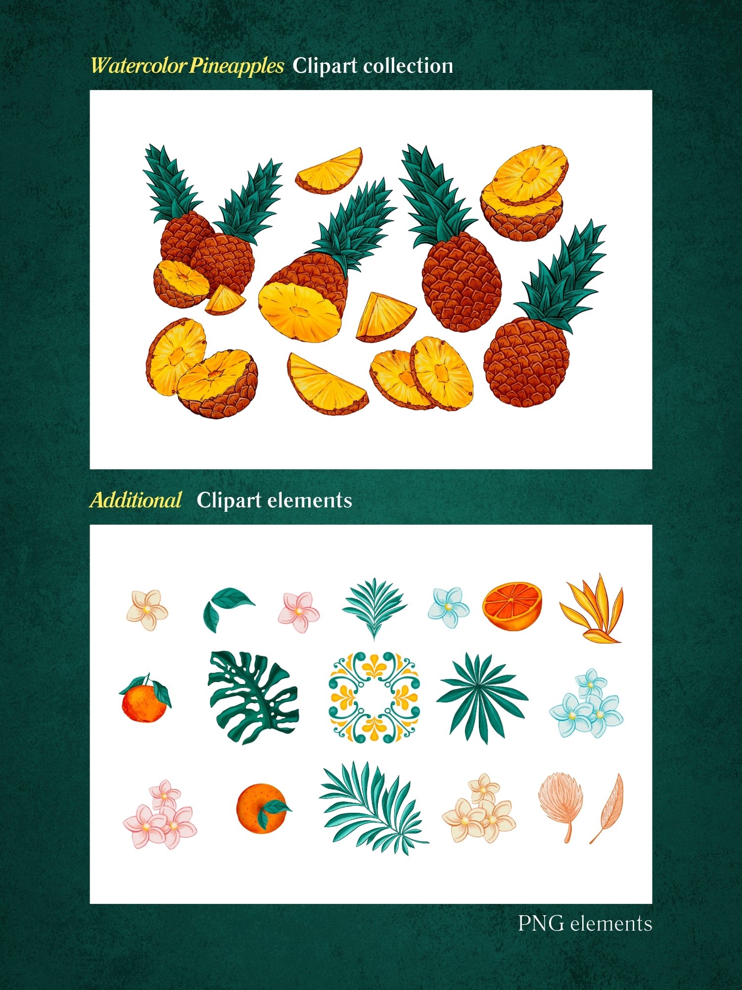 Tropical Pineapples Clipart product image (3)