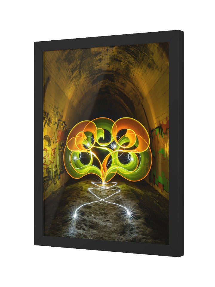 Abandoned Railway Tunnel Light Painting | Framed product image (2)