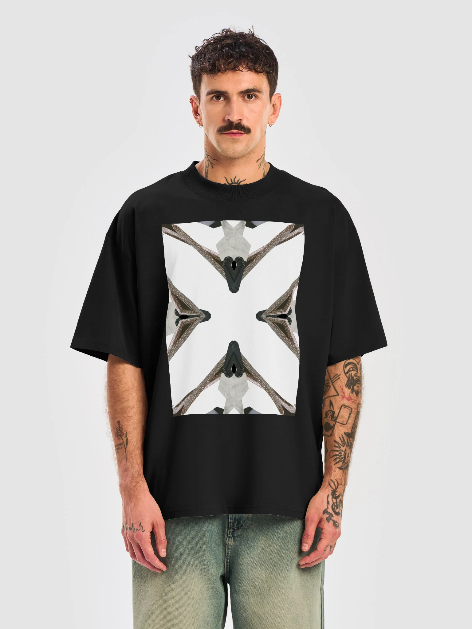 000 INTERSECTION UNISEX OVERSIZED T-SHIRT BK 16 product image (5)