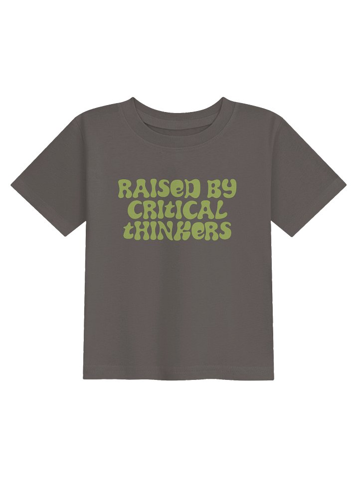 Raised By Critical Thinkers Gray Toddler Tee - Confident Mama product image (1)