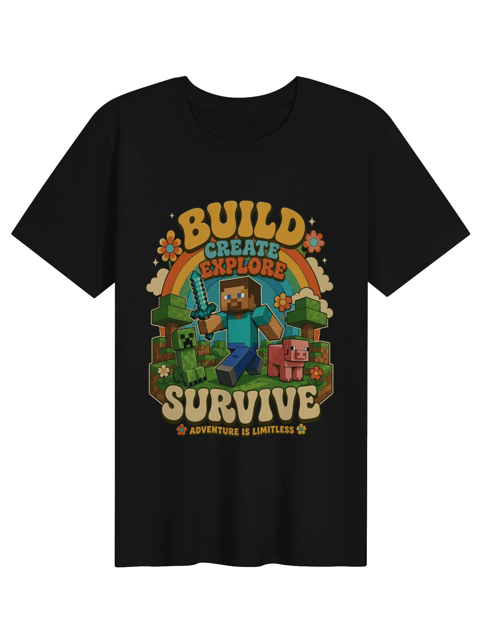 Build Create Explore Survive gaming fans Tee product image (1)