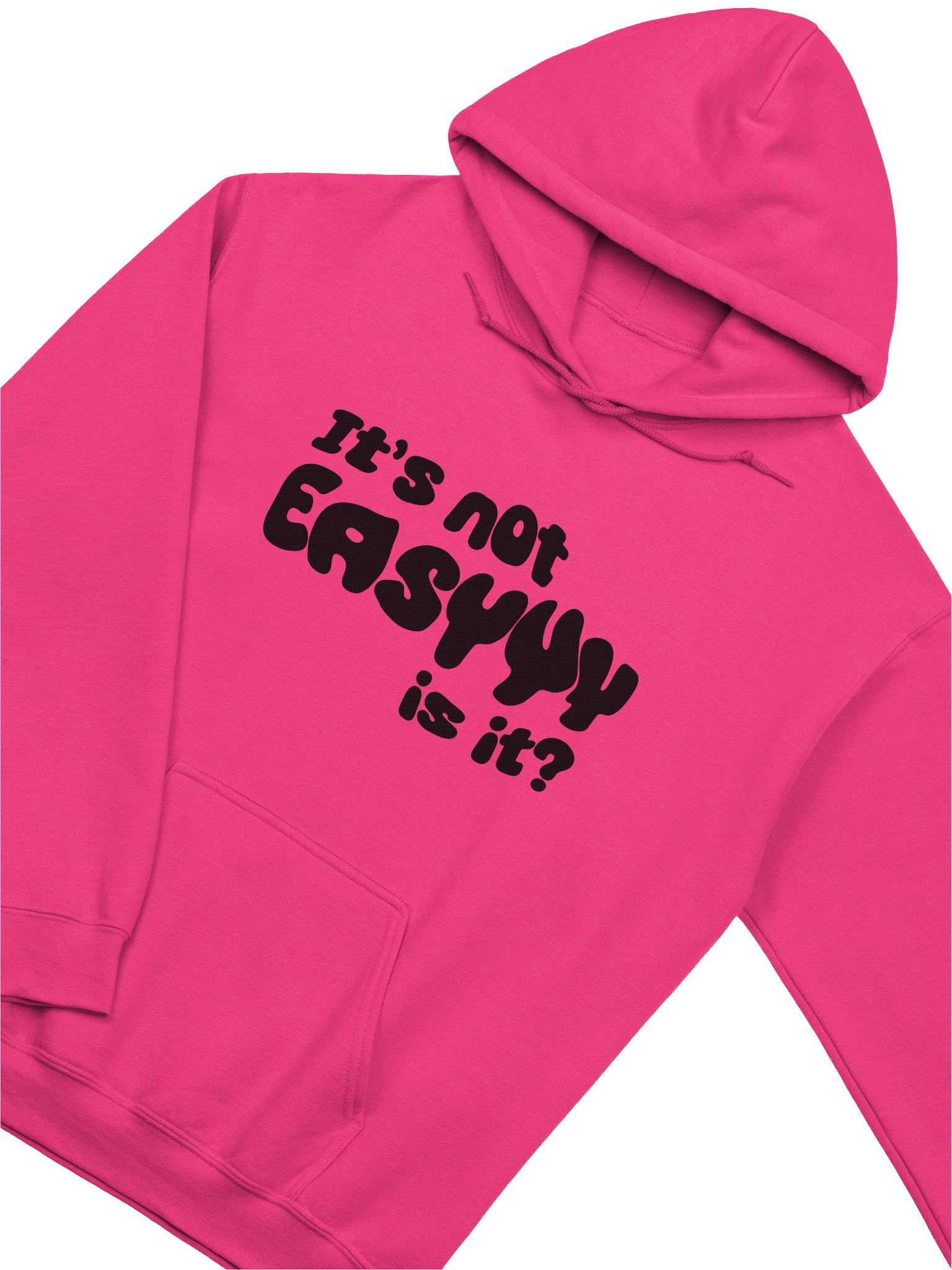 NOT EASY – BLACK TEXT HOODIE product image (3)