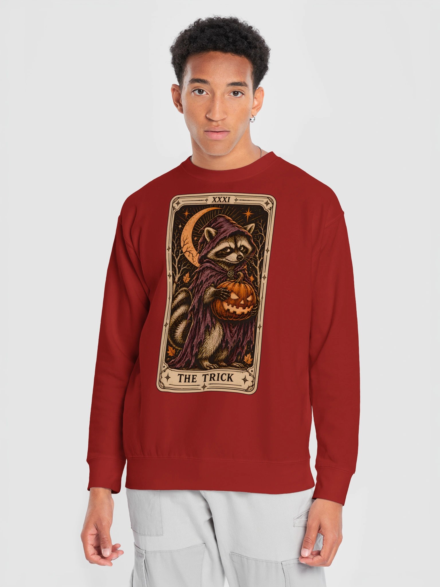 “The Trick” Tarot Card Raccoon Sweatshirt product image (81)