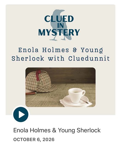 Brook and Sarah are joined by Jessica from the Cluedunnit Podcast. Tune in to their chat about Young Sherlock and Enola Holme...