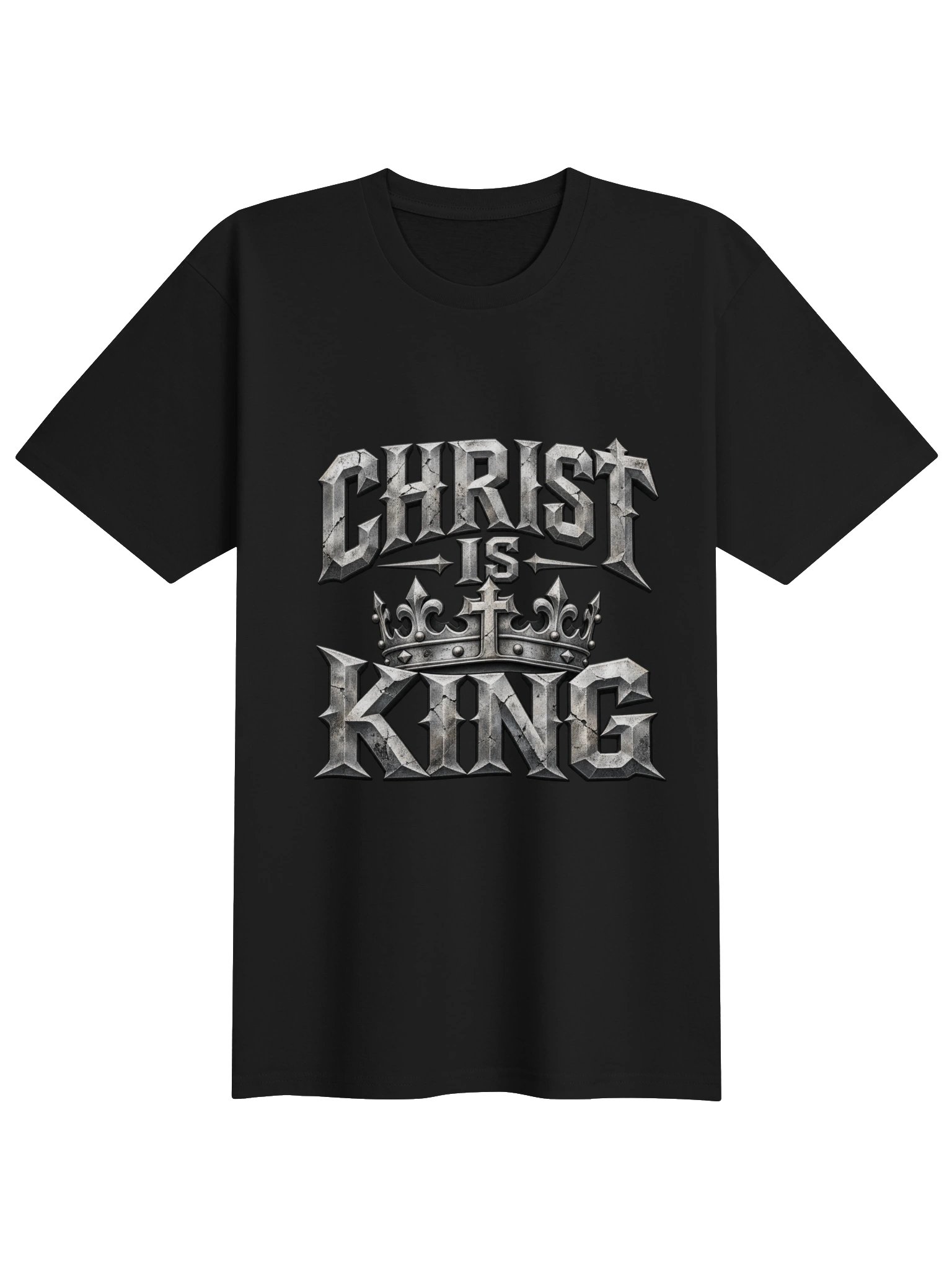 Men's Christ Is King Christian T-Shirt – Bold Crown & Cross Faith Tee product image (5)