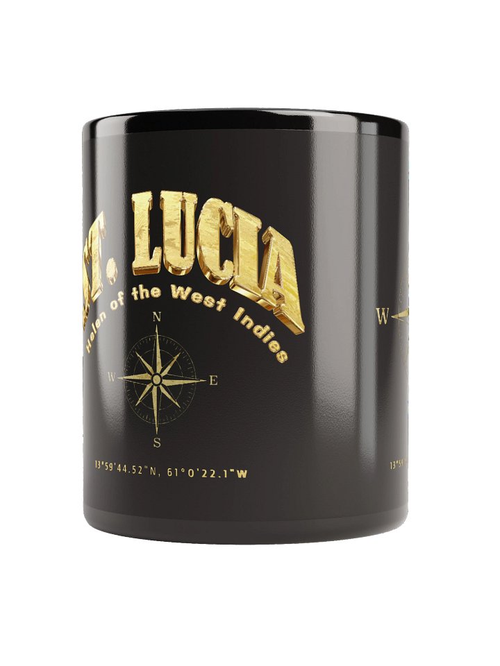 Compass - St. Lucia - Vintage Gold | Black Glossy Mug product image (4)