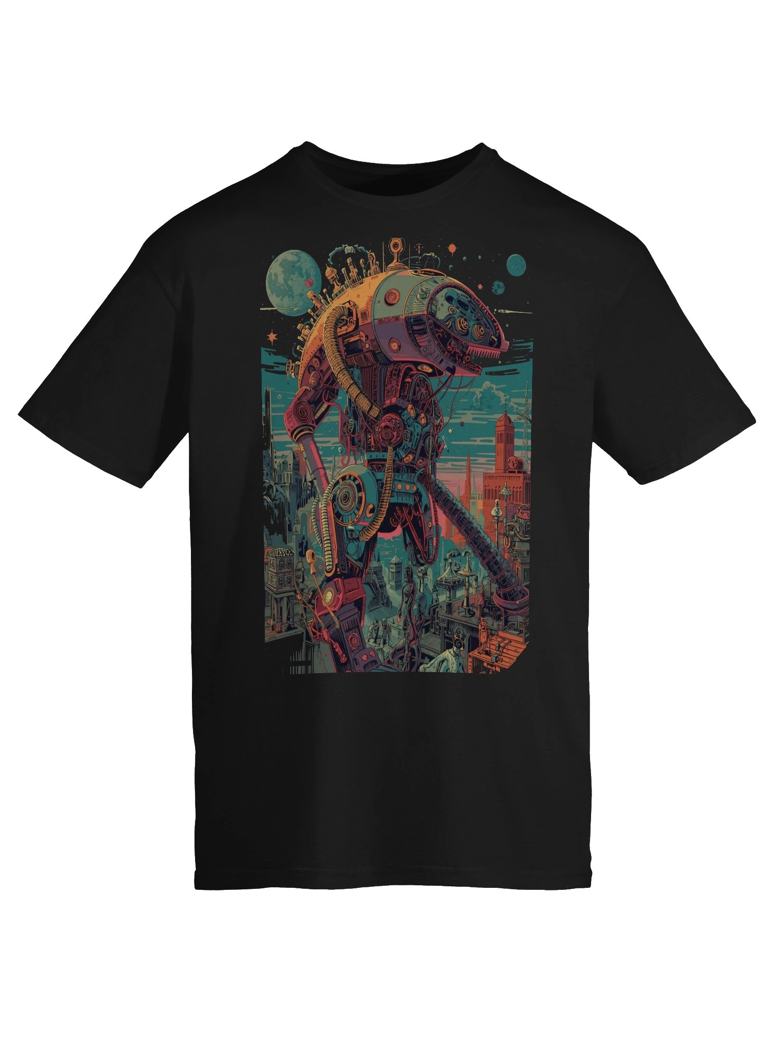 Steampunk Robot Cityscape T-Shirt product image (4)