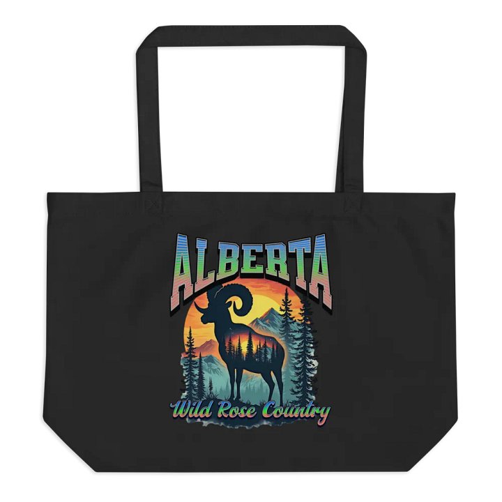 Alberta Wild Rose Country Rocky Mountain Bighorn Sheep Organic Tote Bag product image (1)