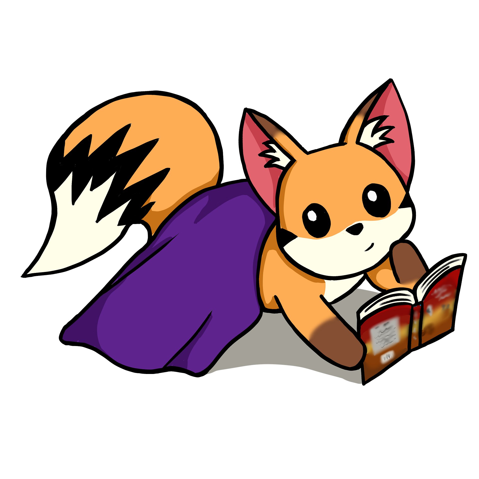 Fox Reading Sticker product image (1)