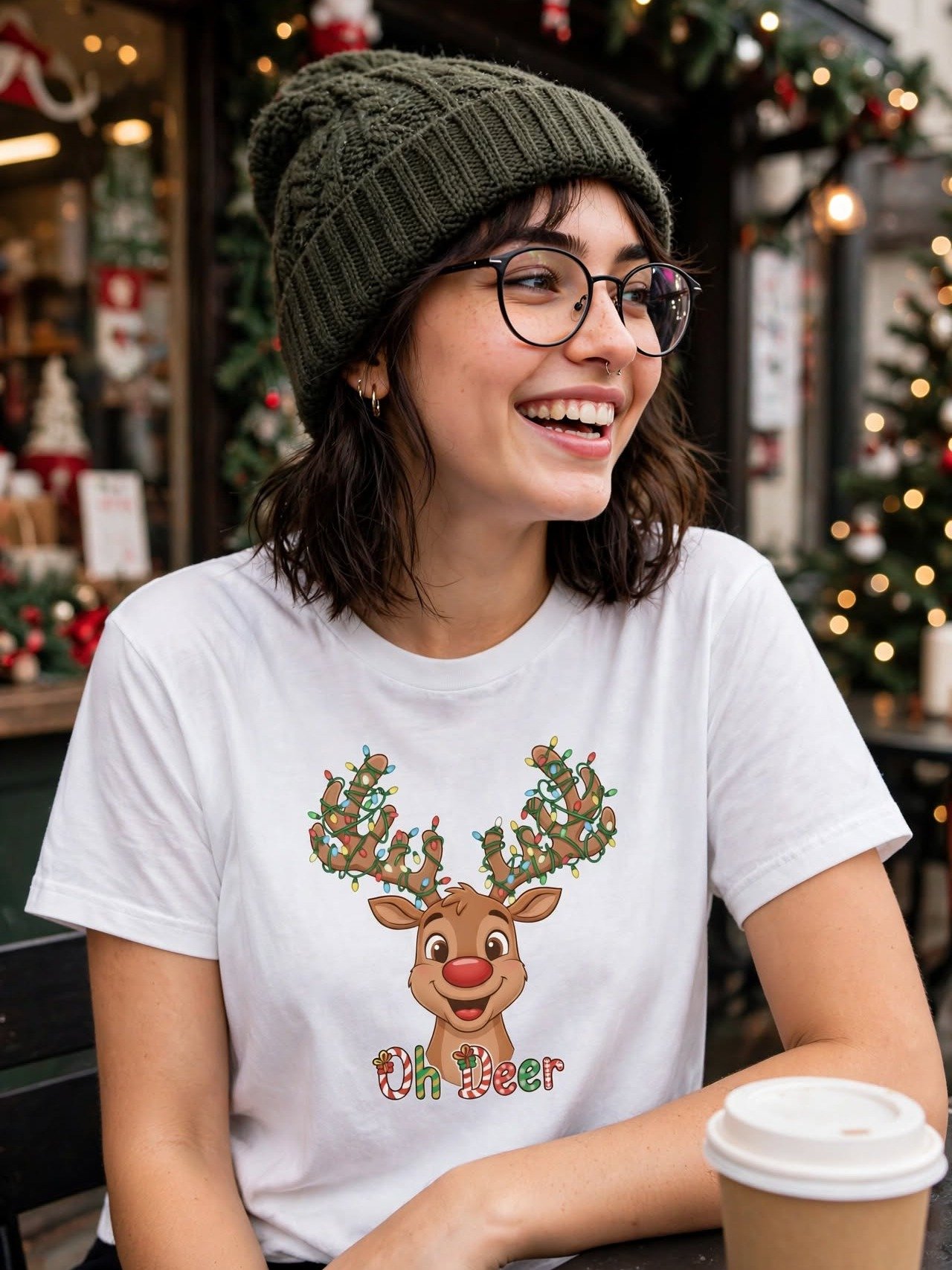 Oh Deer Christmas Reindeer Tee product image (1)