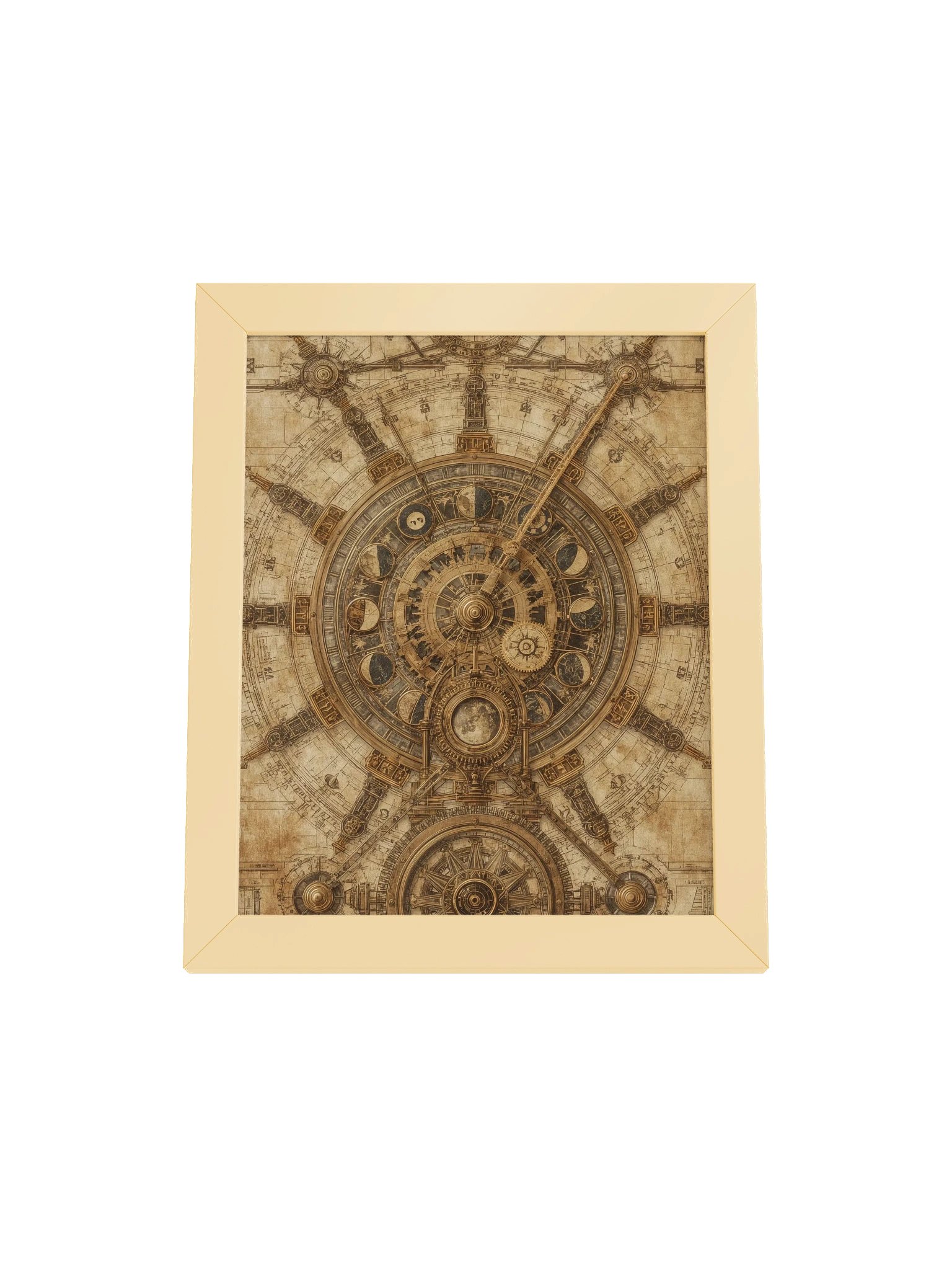 The Chronos Engine – Framed Vertical Poster (Gold Frame) product image (1)