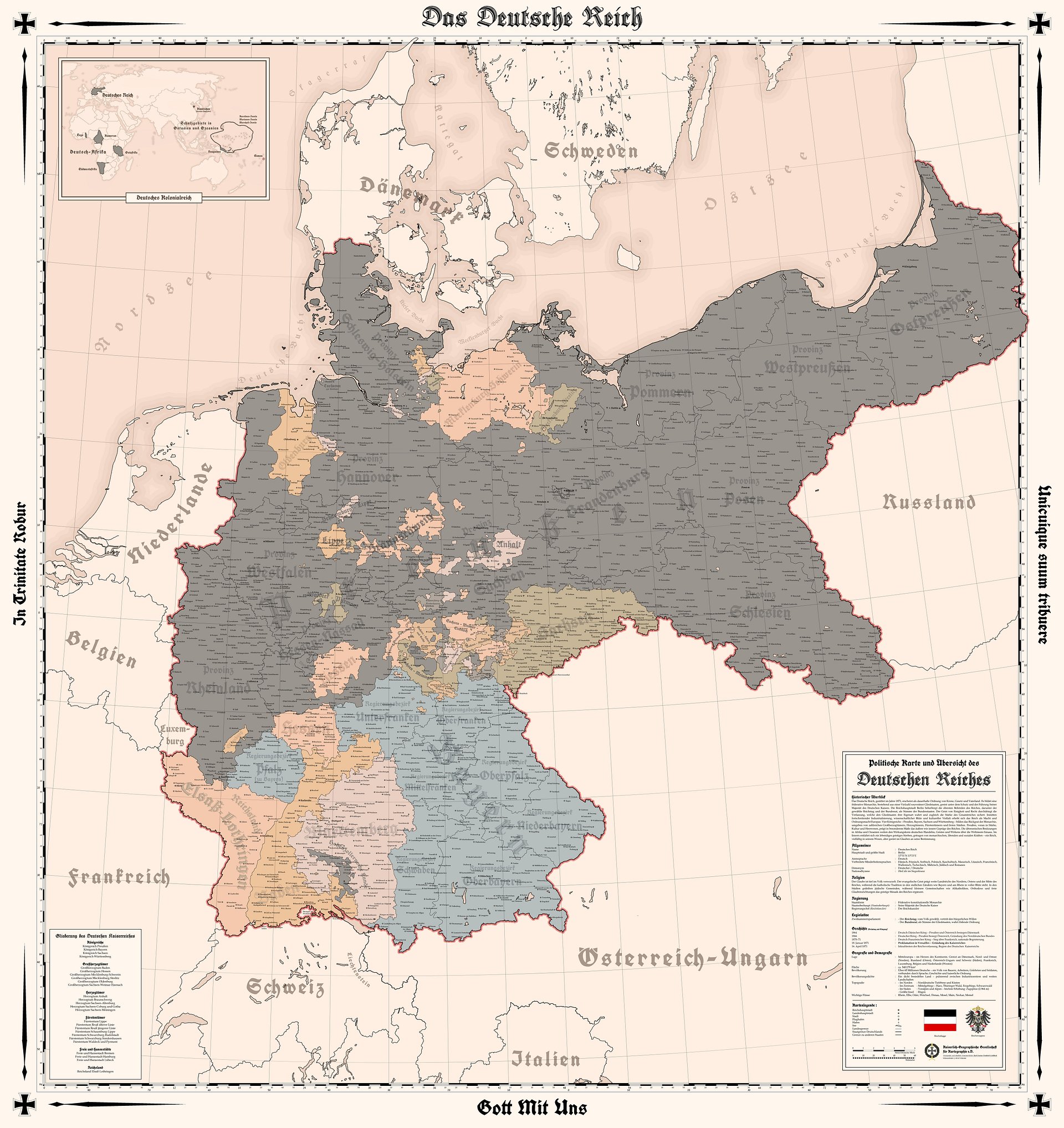 The German Empire - 1914 - 2D Digital High Resolution Map (GERMAN VERSION) product image (1)