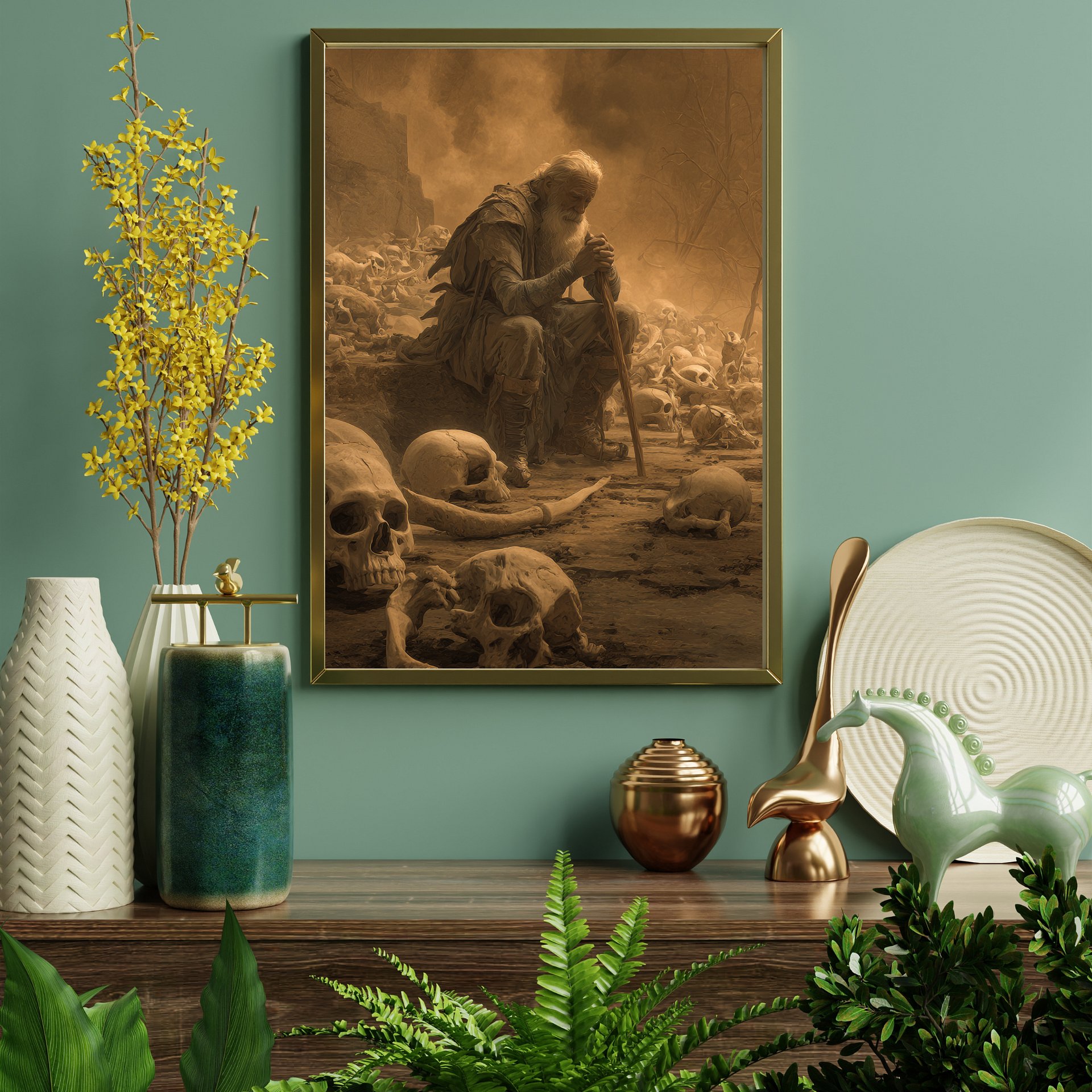 Ezekiel in the Valley of Dry Bones | Cinematic Christian Wall Art | Bible Prophecy Printable product image (2)