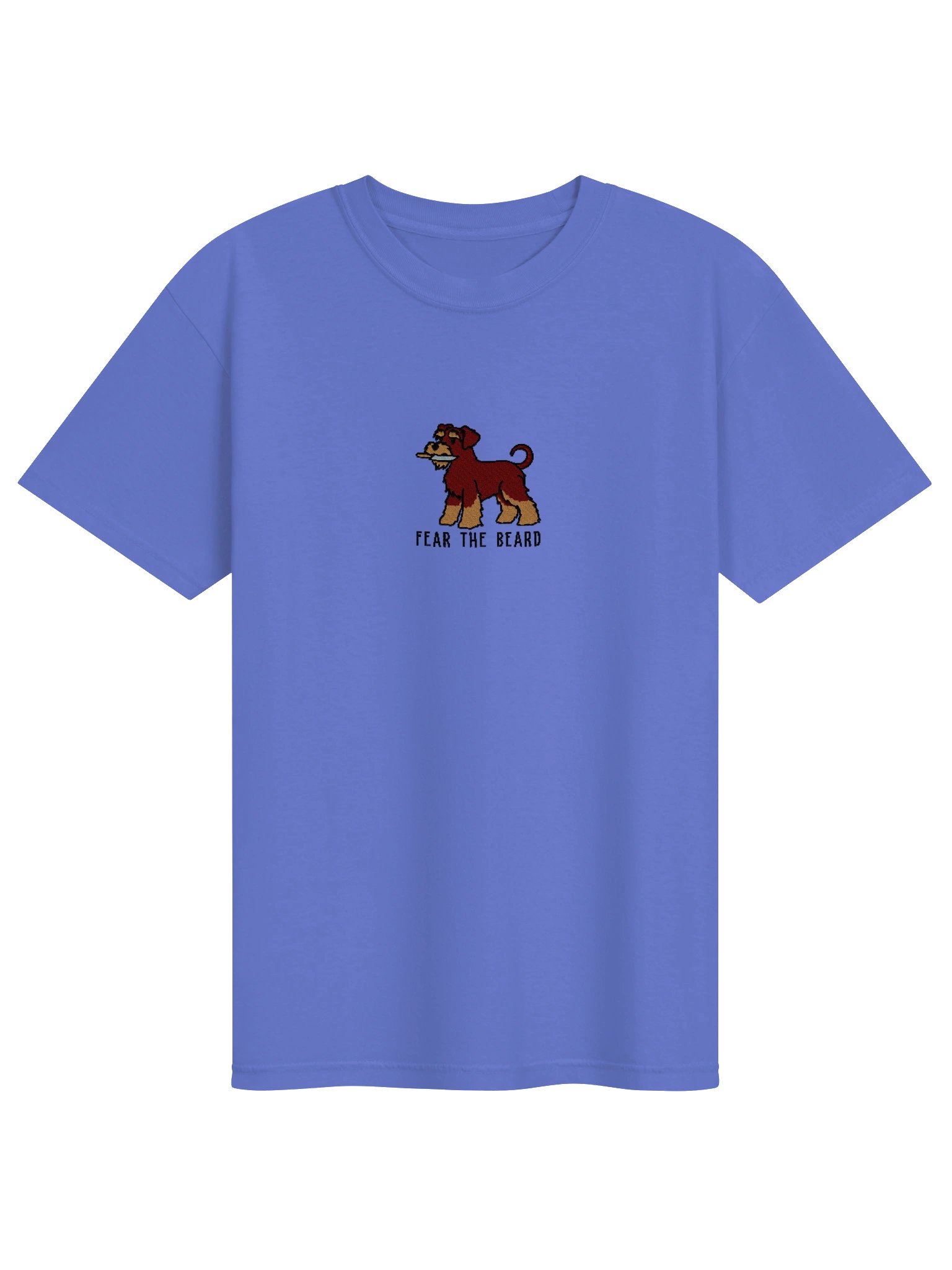 Fear the Beard Funny Chibi-Style Embroidered T-Shirt for Schnauzer(Liver) Owners product image (37)
