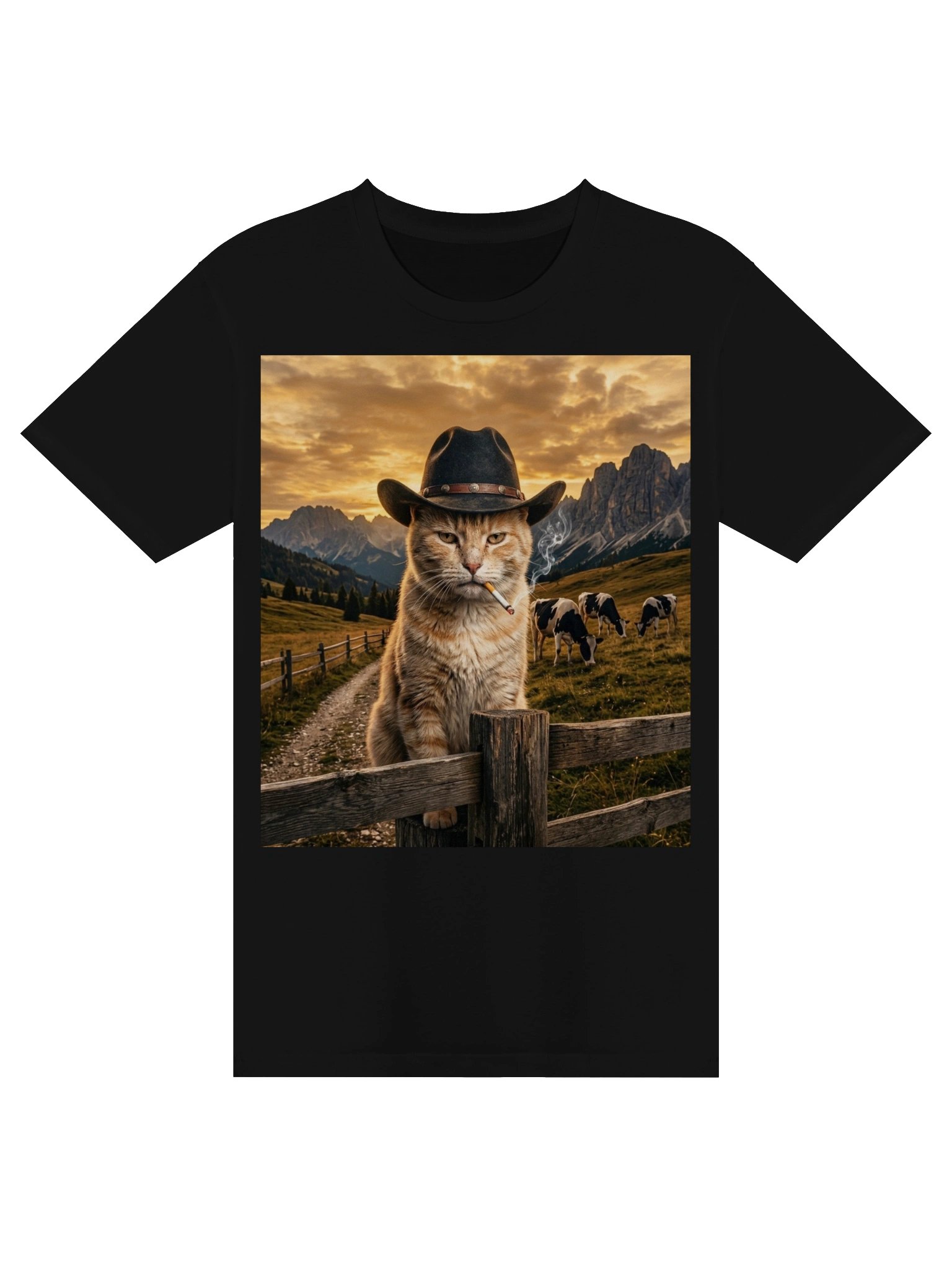 Outlaw Tom – Cowboy Cat Tee product image (4)