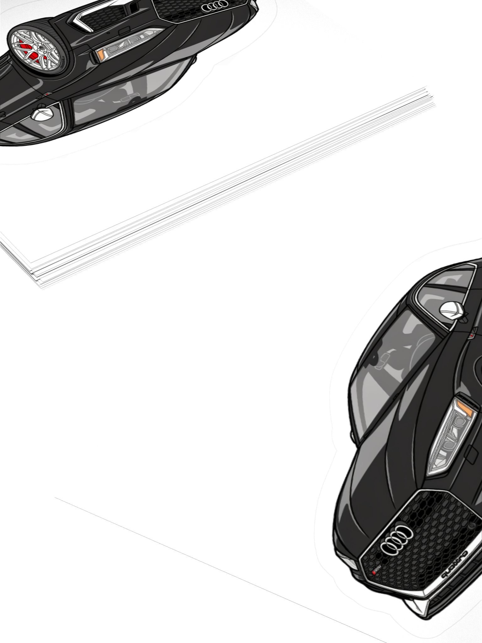 Black Audi RS5 Sportback Sticker (Retro, Sketch, Silhouette) product image (10)