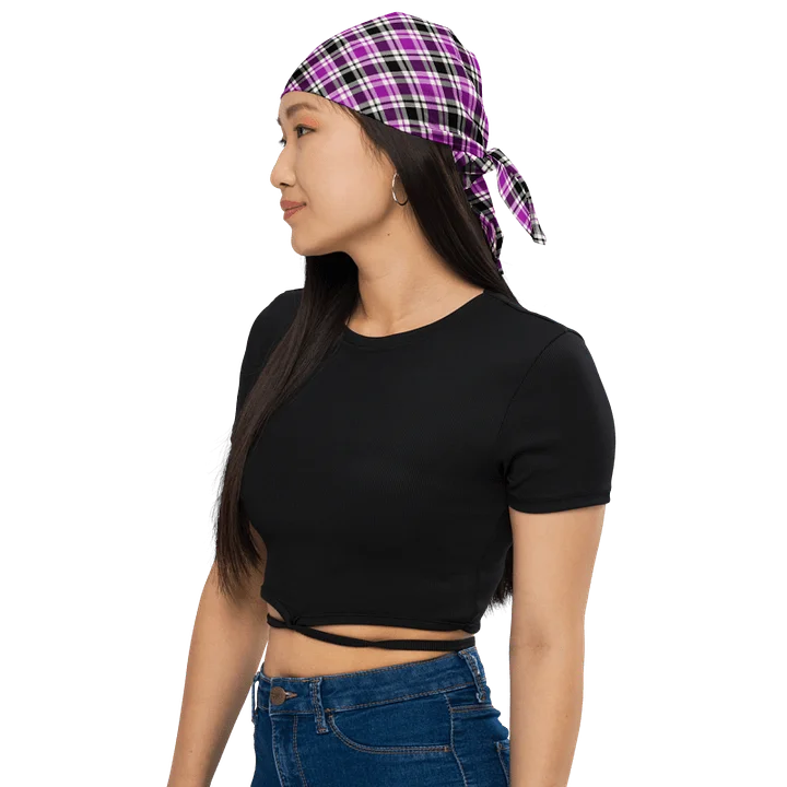 Purple, Black, and White Plaid Bandana product image (1)