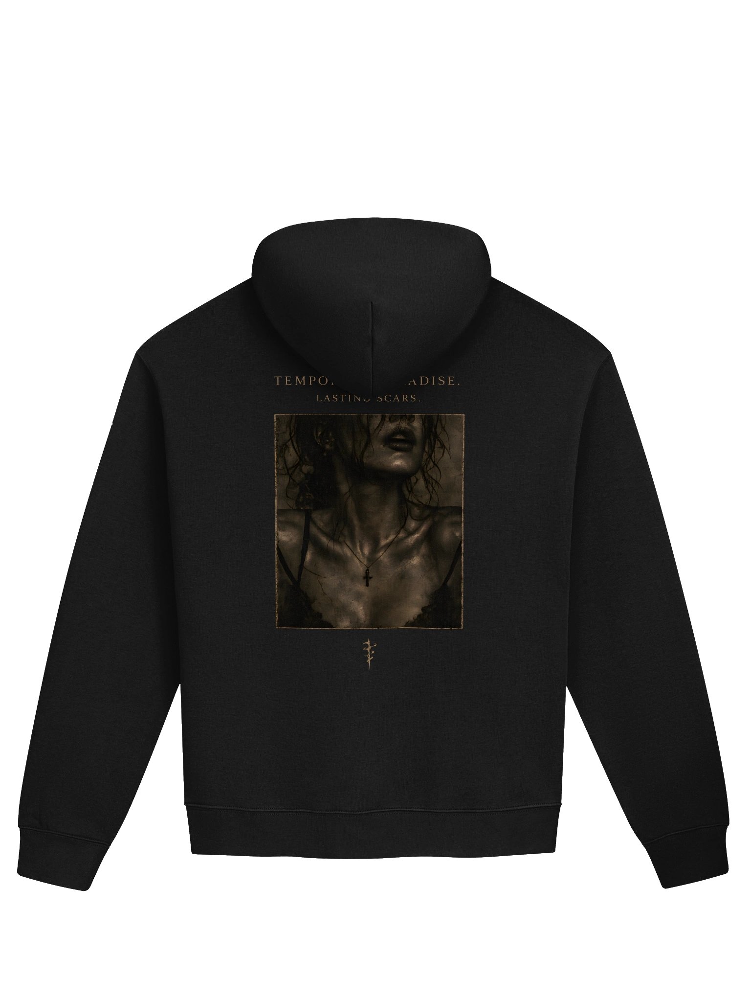 Dark Aesthetic Artwork Pullover - Pure Black Hoodie product image (1)