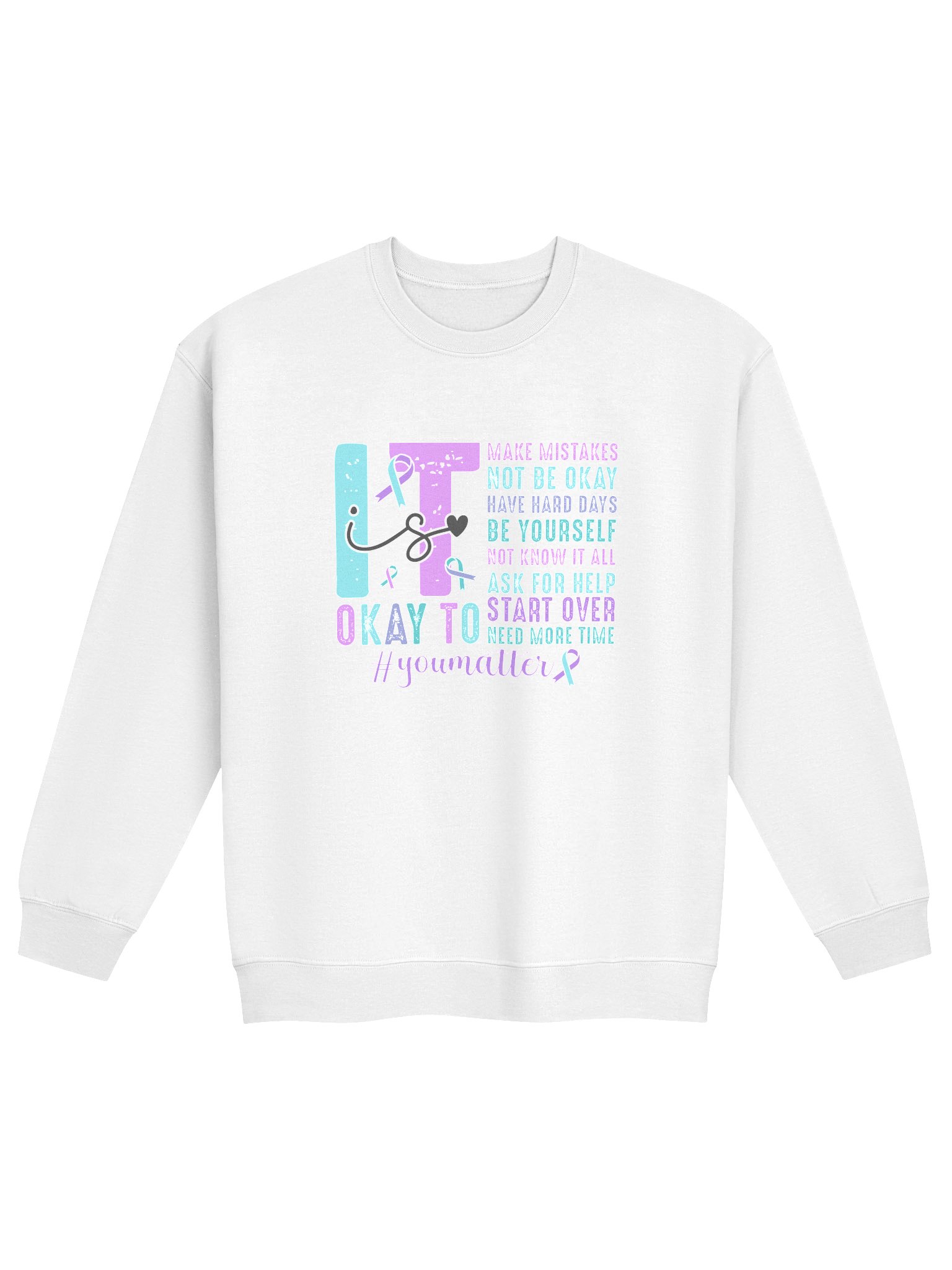 It’s Okay To – Permission to Struggle and Grow Mental Health Awareness Sweatshirt product image (33)