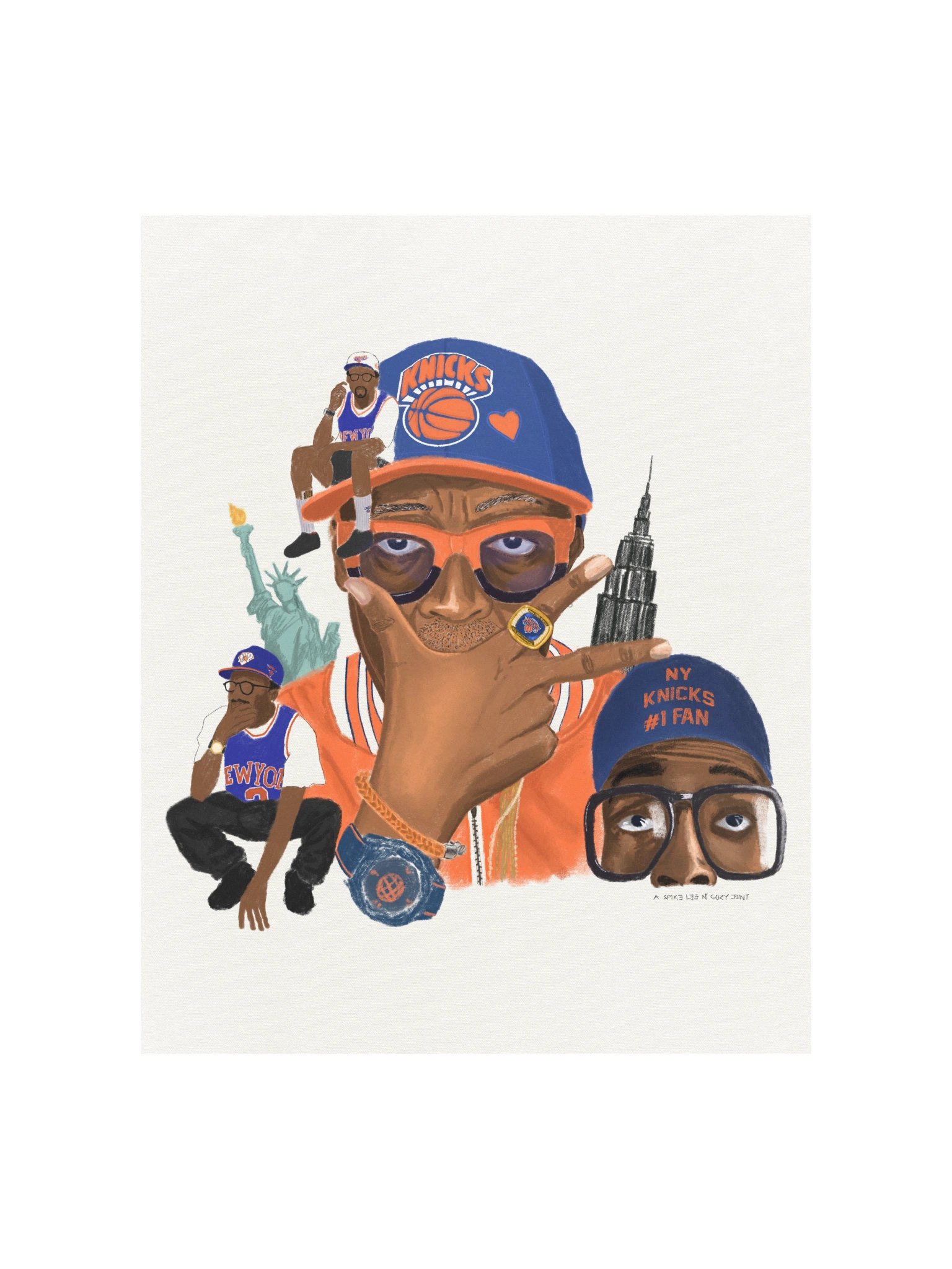 SPIKE LEE :NY KNICKS #1 FAN PRINT product image (1)
