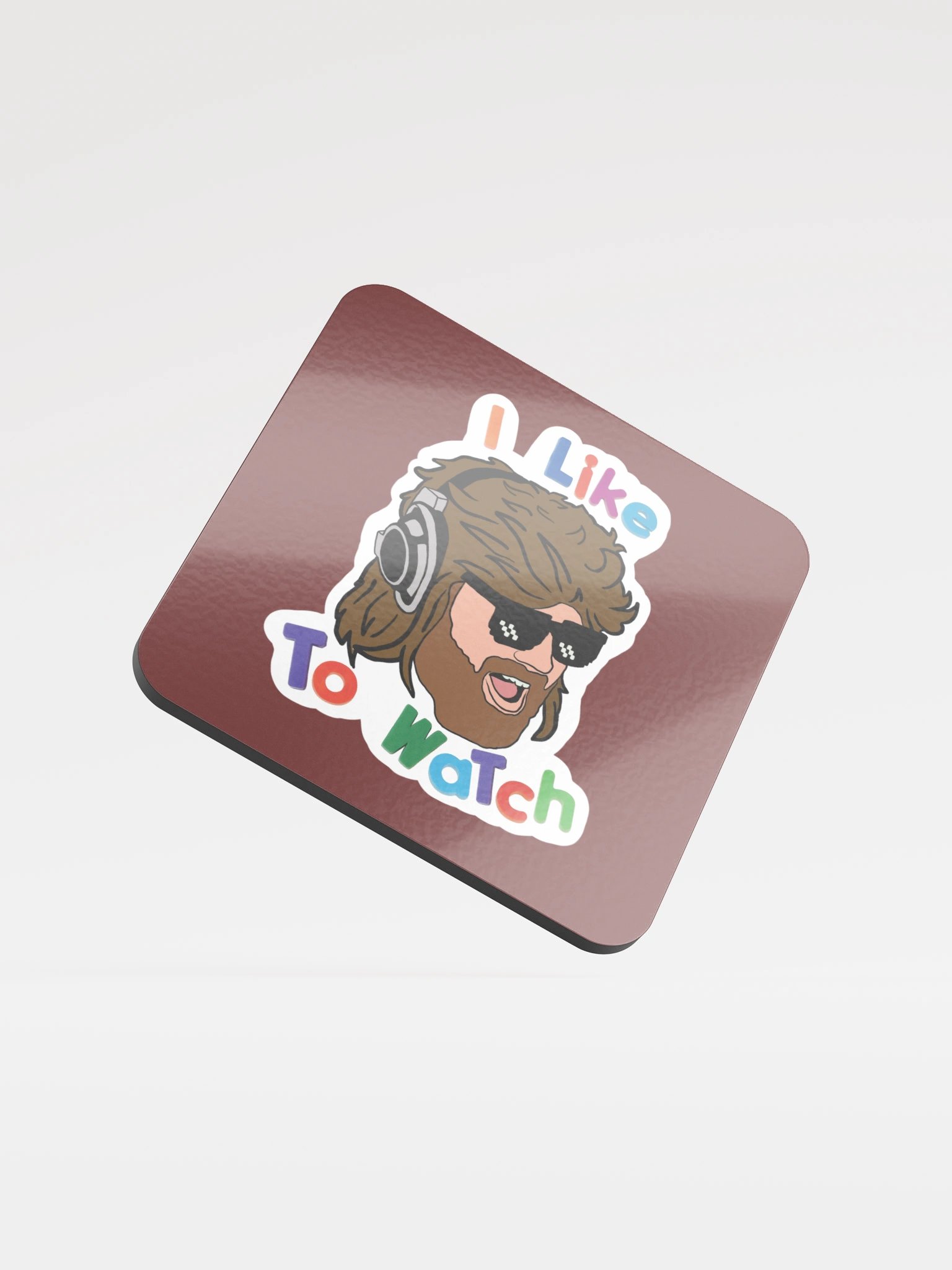 He Likes To Watch Cork Coaster product image (1)