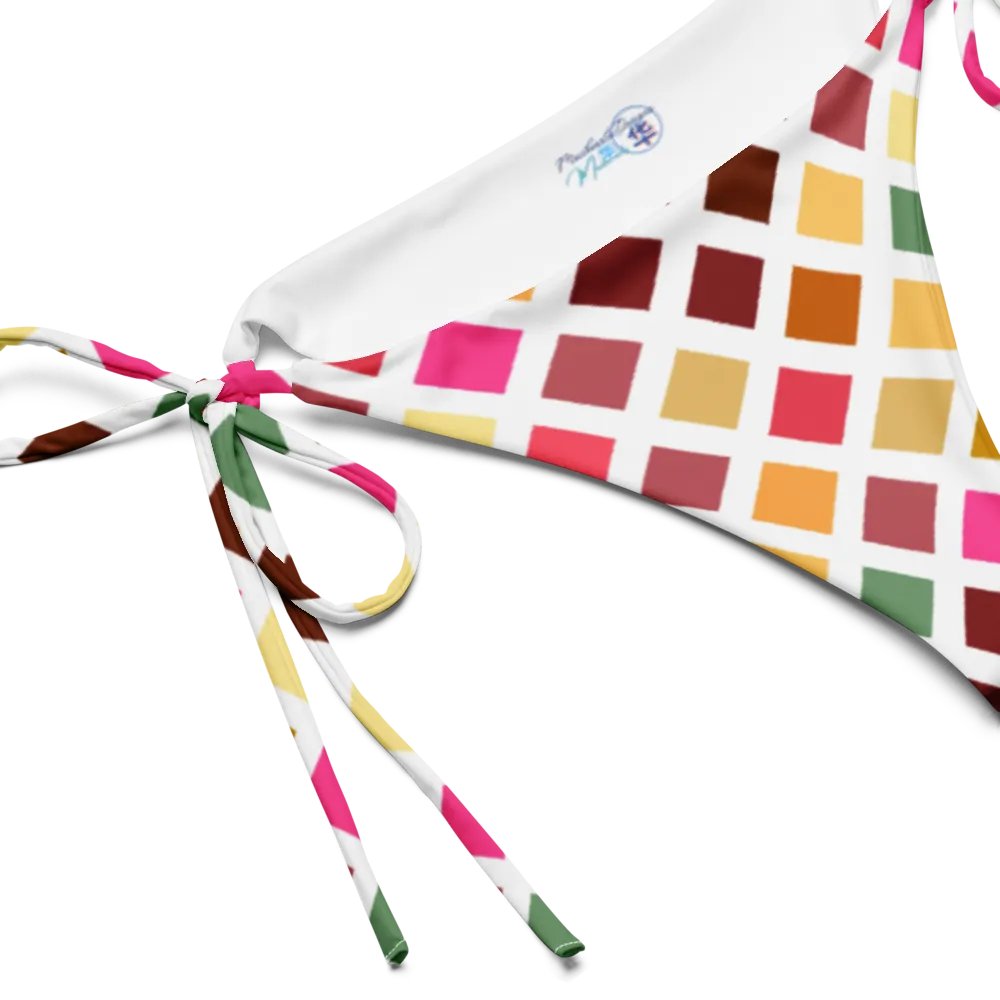 Colorful Square Pattern Design String Bikini Bottom - v4 product image (3)