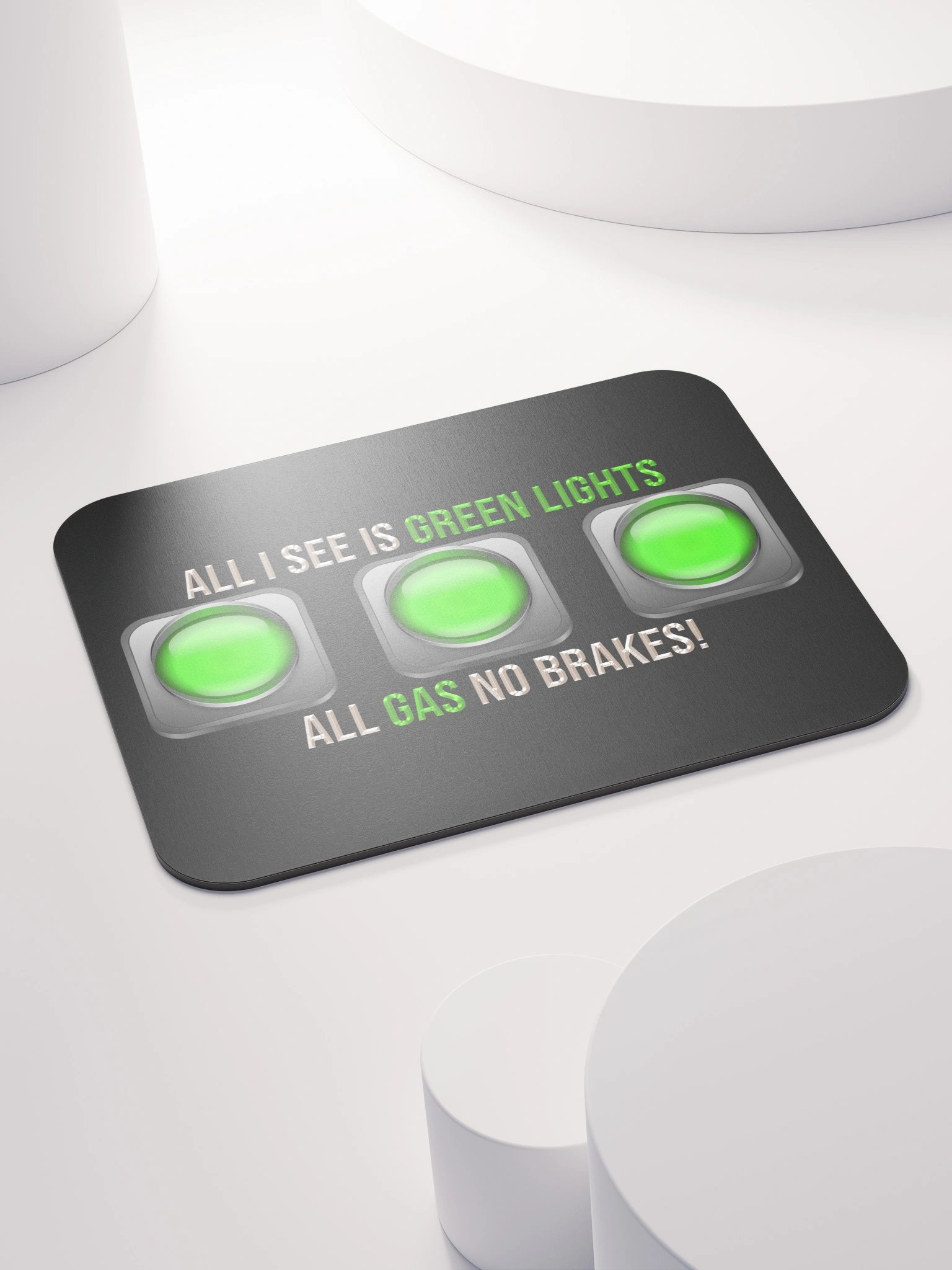 All I See Is Green Lights, Blk Mouse Pad BV product image (4)