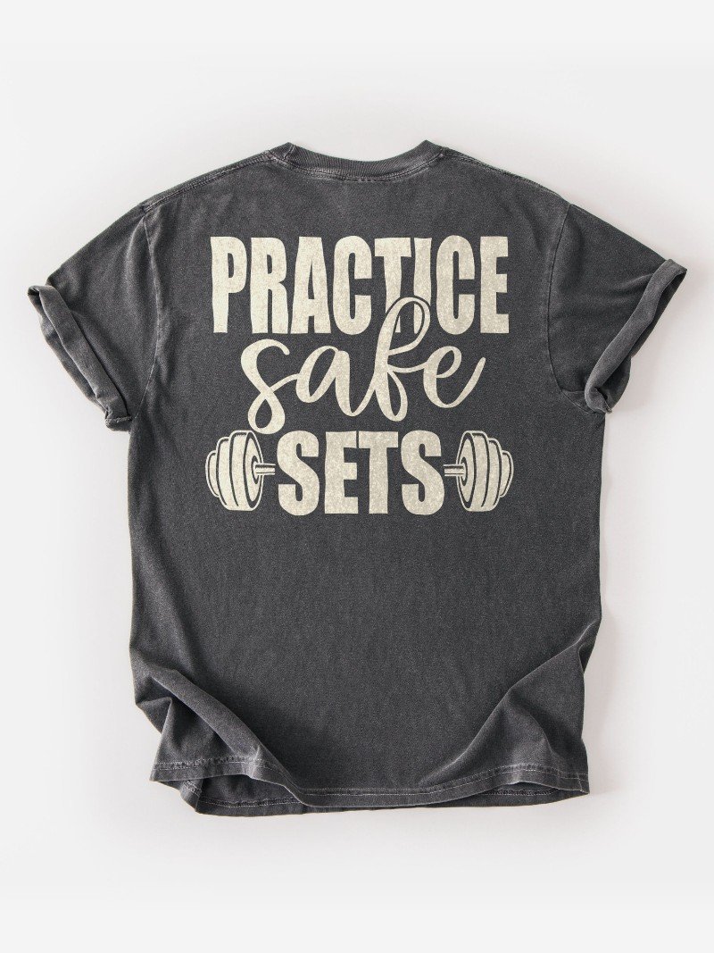 Practice Safe Sets Oversized Gym Tee | Gym Shirt for Men product image (1)