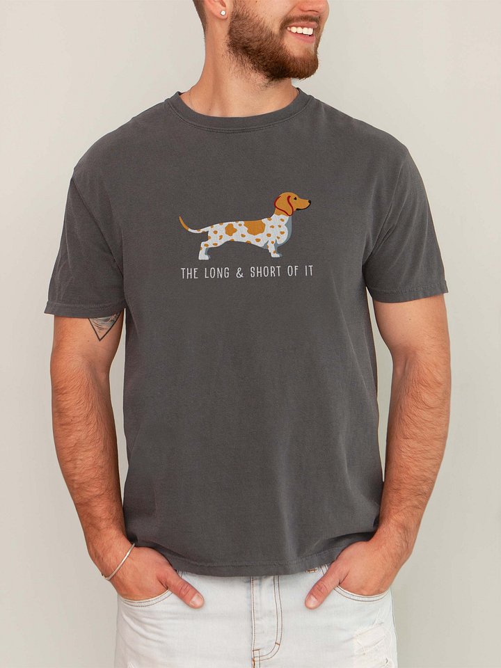 The Long and Short of It T-Shirt(Embroidered) of a Dachshund(Piebald Brown) product image (2)