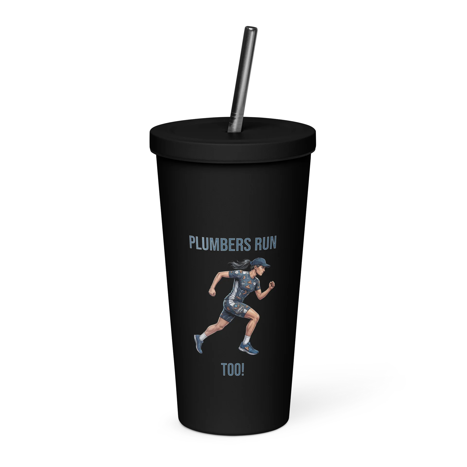 Plumber Athlete Tumbler with Straw | Ladies Running Edition product image (1)