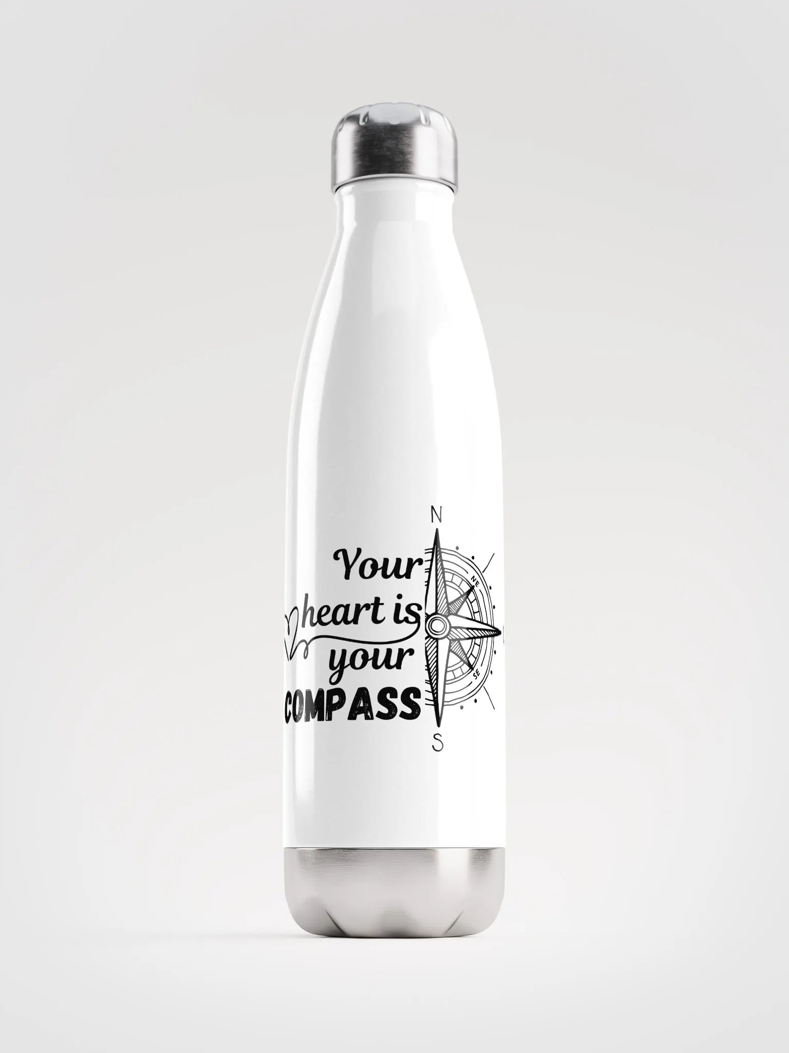 Your Heart Is Your Compass — Mindful Insulated Water Bottle product image (1)