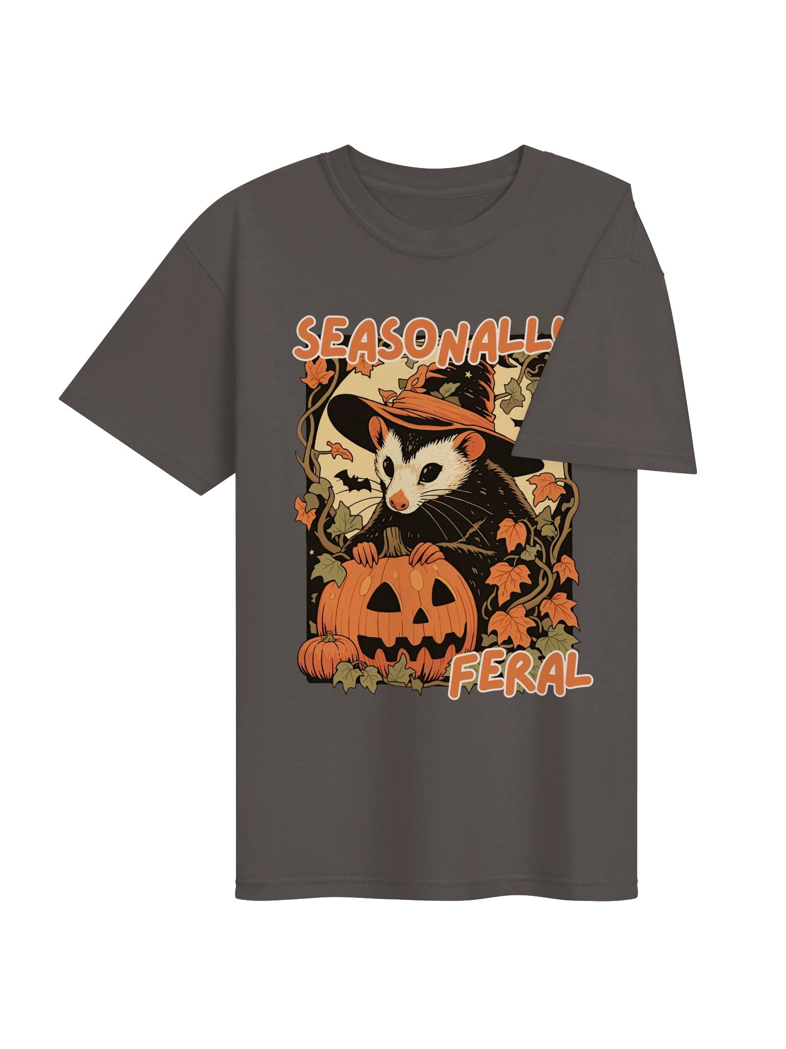 Seasonally Feral Opossum Shirt, Comfort Colors Witchy Possum Halloween Tee product image (24)