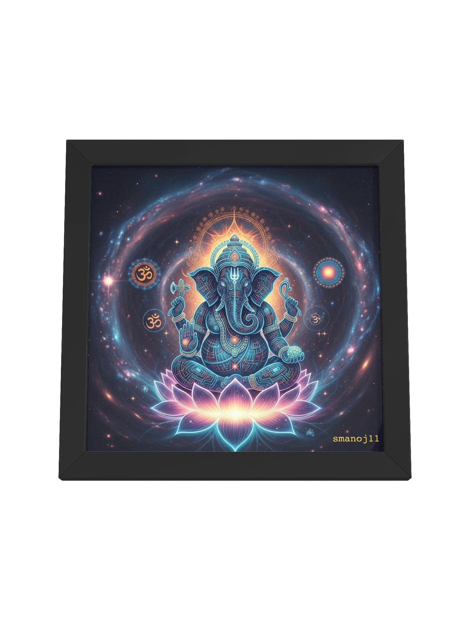 Cosmic Ganapati – Neon Nebula Ganesha Art product image (7)
