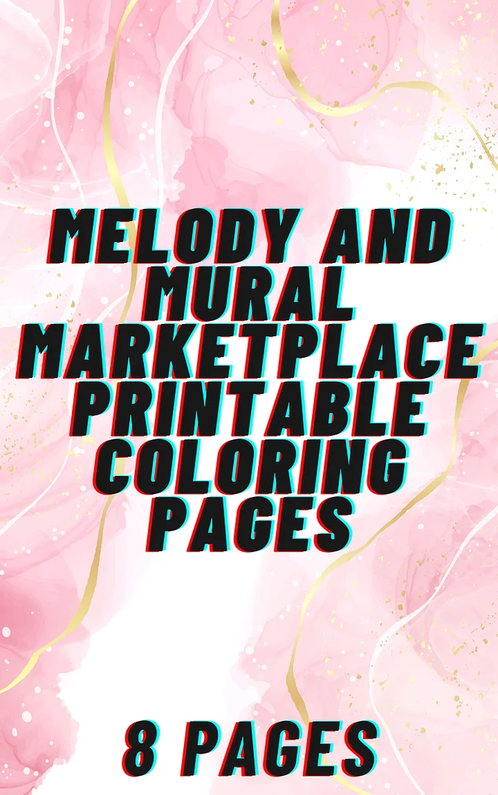 Melody and Mural Marketplace Digital Coloring Pages | Printable PDF Sheets + Transparent PNGs (ZIP for Digital Coloring) product image (1)