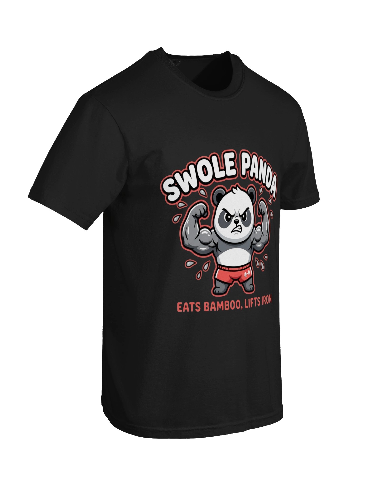 Swole Panda Heavyweight T-Shirt | Funny Gym Tee product image (3)