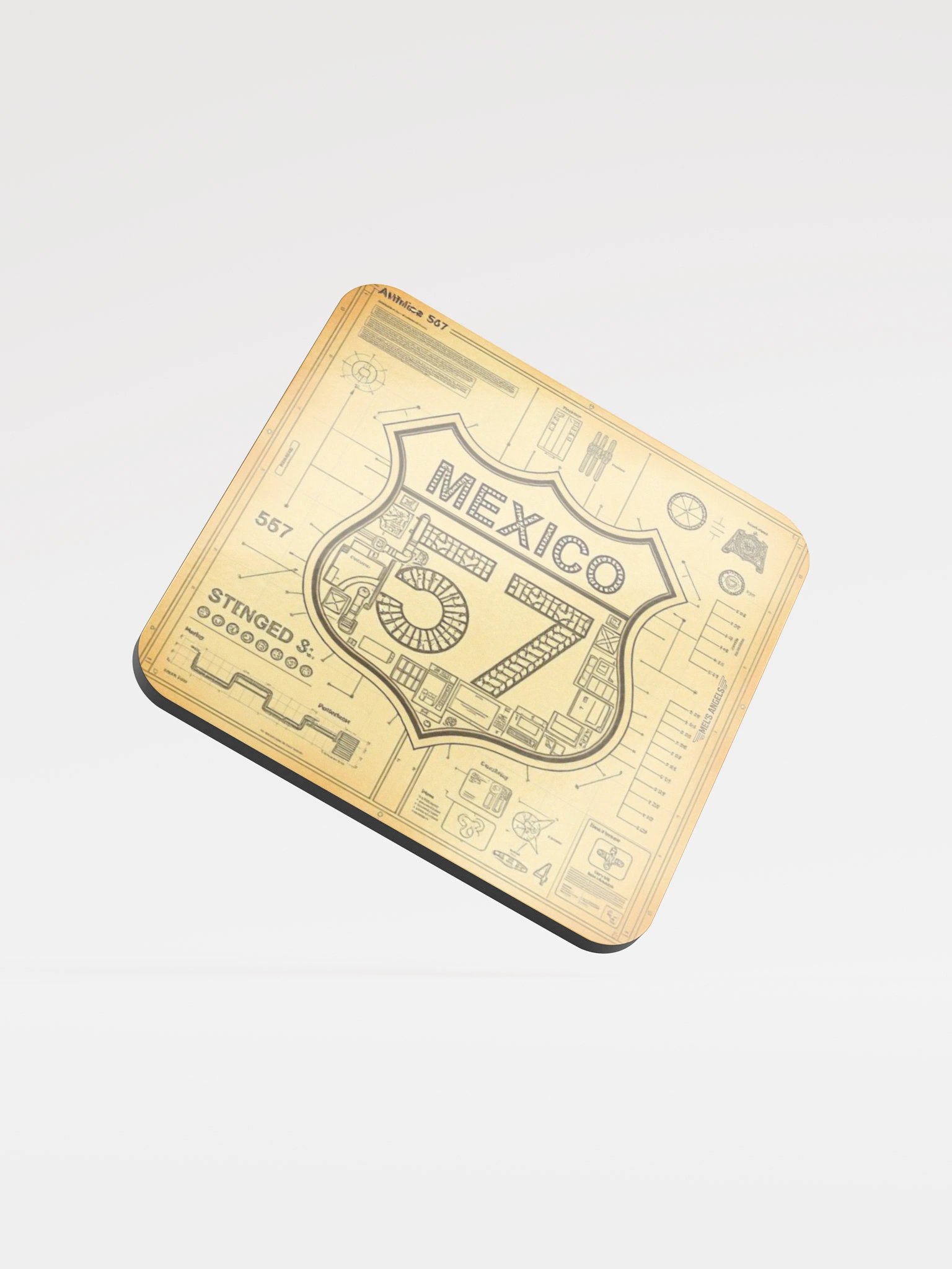 Ruta 57 — Mexico Road Shield Cork Coaster product image (2)
