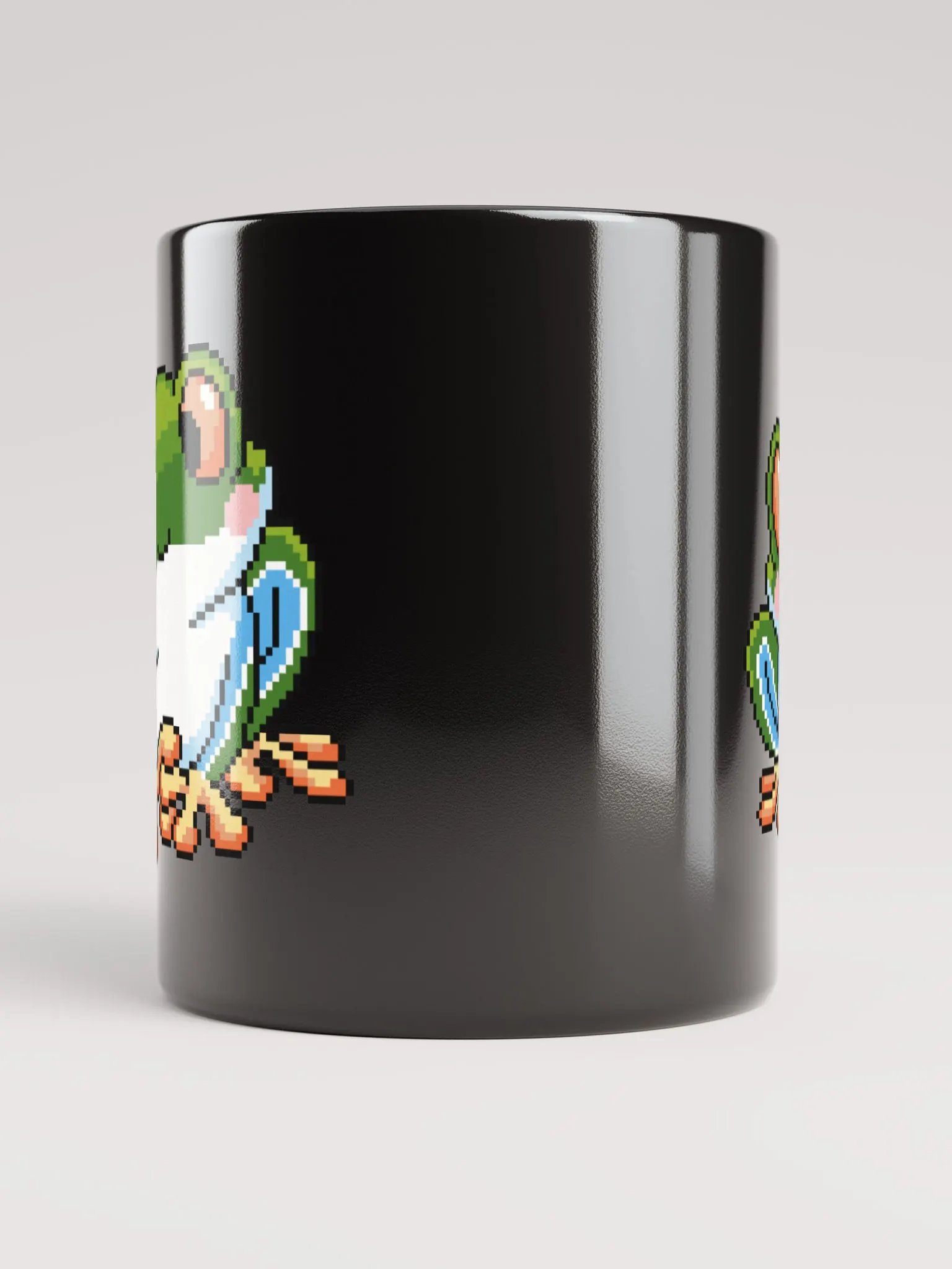 Dark Green Rip the Frog Black Glossy Mug product image (3)