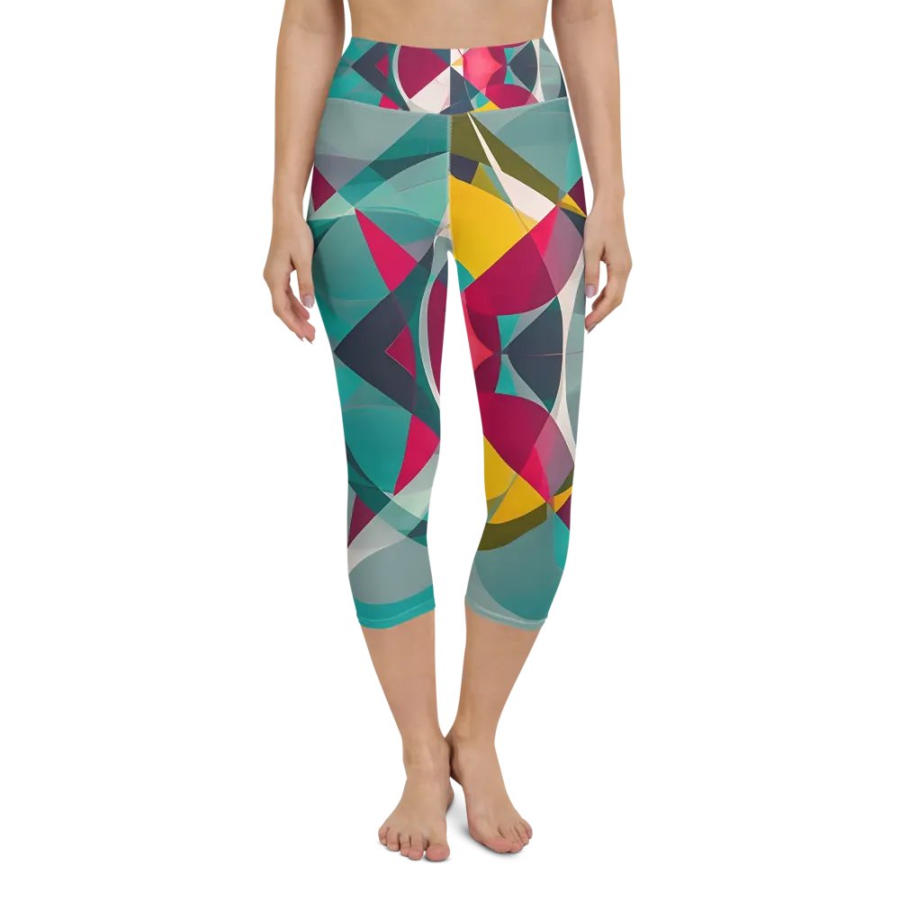 Abstract Lithographic Pattern Design Yoga Capri Legging - V9 product image (6)