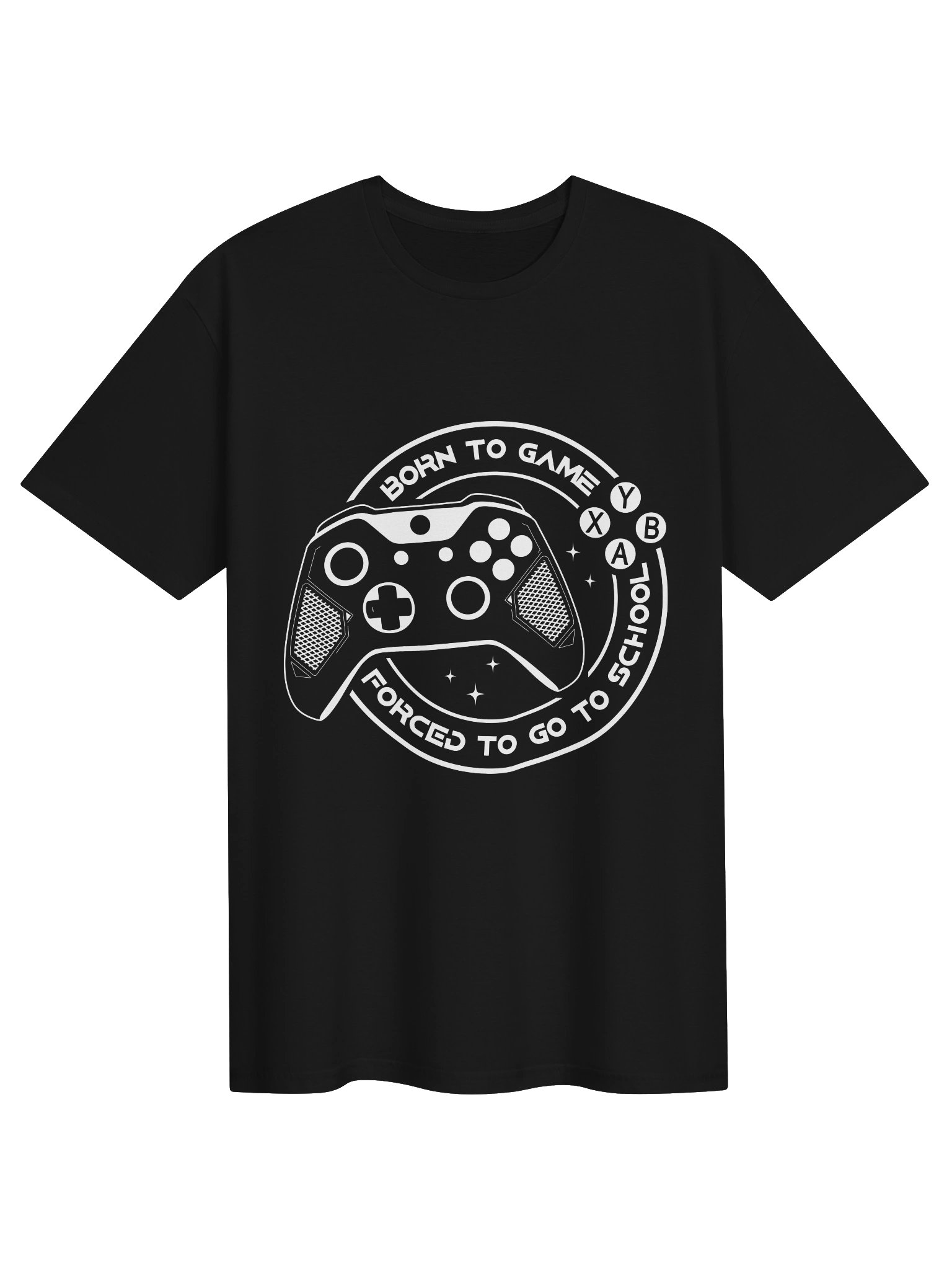 Born to Game Forced to Go to School T-Shirt | Funny Gamer Graphic Tee product image (1)