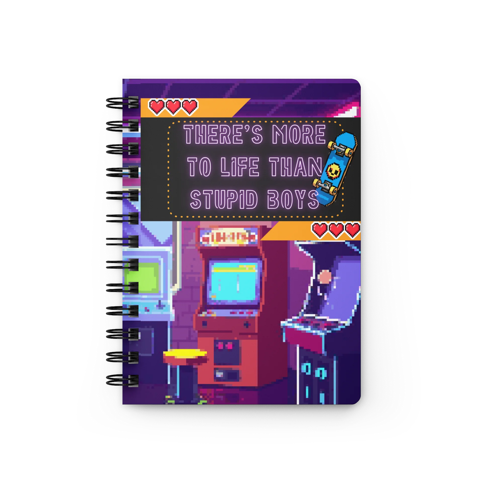 "There's More to Life..." Pixel Art Arcade Spiral Bound Journal product image (1)