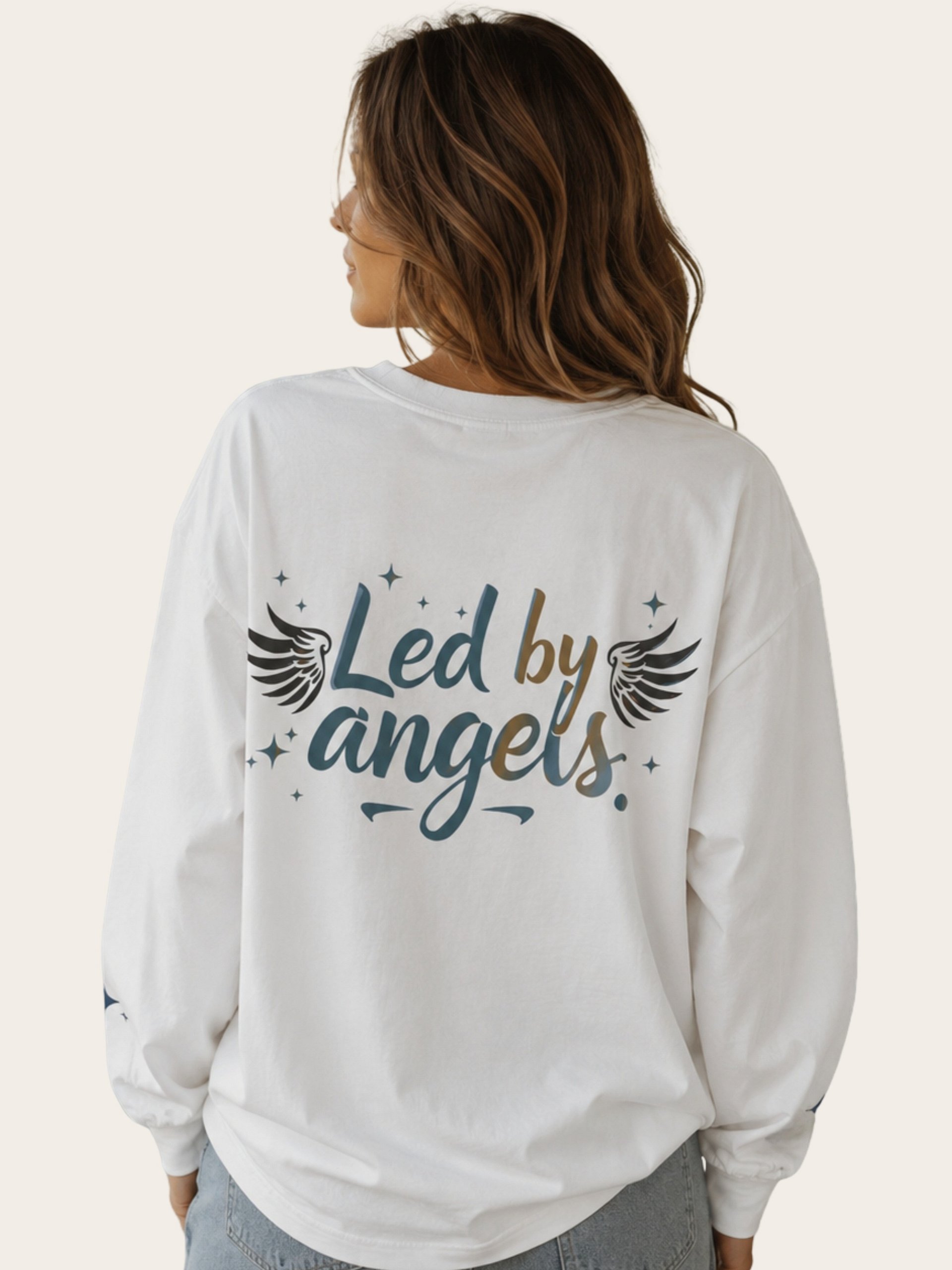 Led by Angels Long Sleeve Shirt with Wrist Embroidery product image (1)