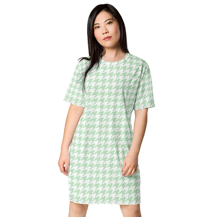 Mint Green Houndstooth Oversized Dress product image (1)