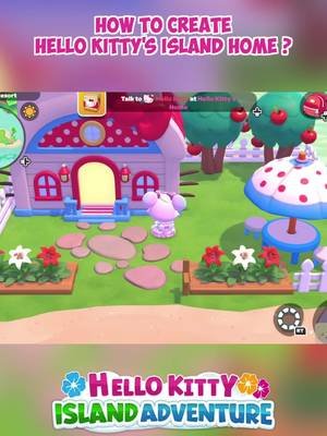 How to build Hello Kitty's home in Hello Kitty Island Adventure   This home is so perfect for Hello Kitty! I love the bow and the dots!   #hellokittyislandadventure #hkia #welcomehome
