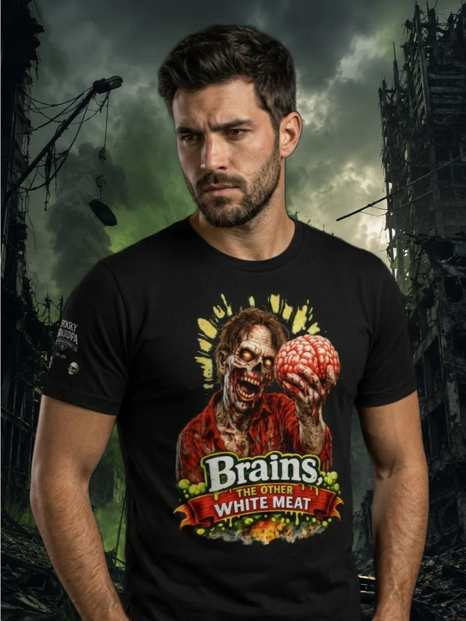 Brains: The Other White Meat – Zombie Commercial Edition – Men's Tee product image (5)