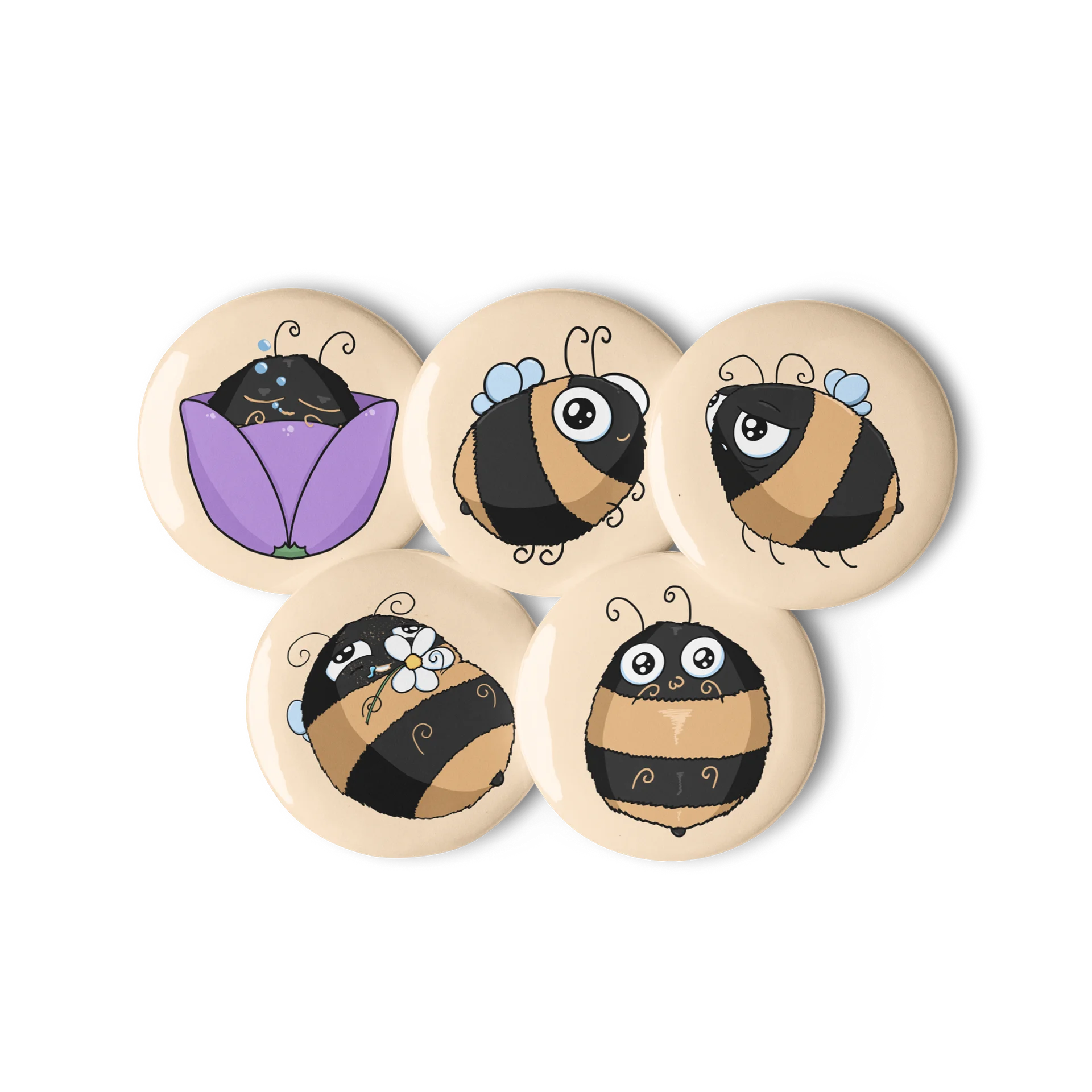Bumble-Fluff Pin Buttons Set product image (3)