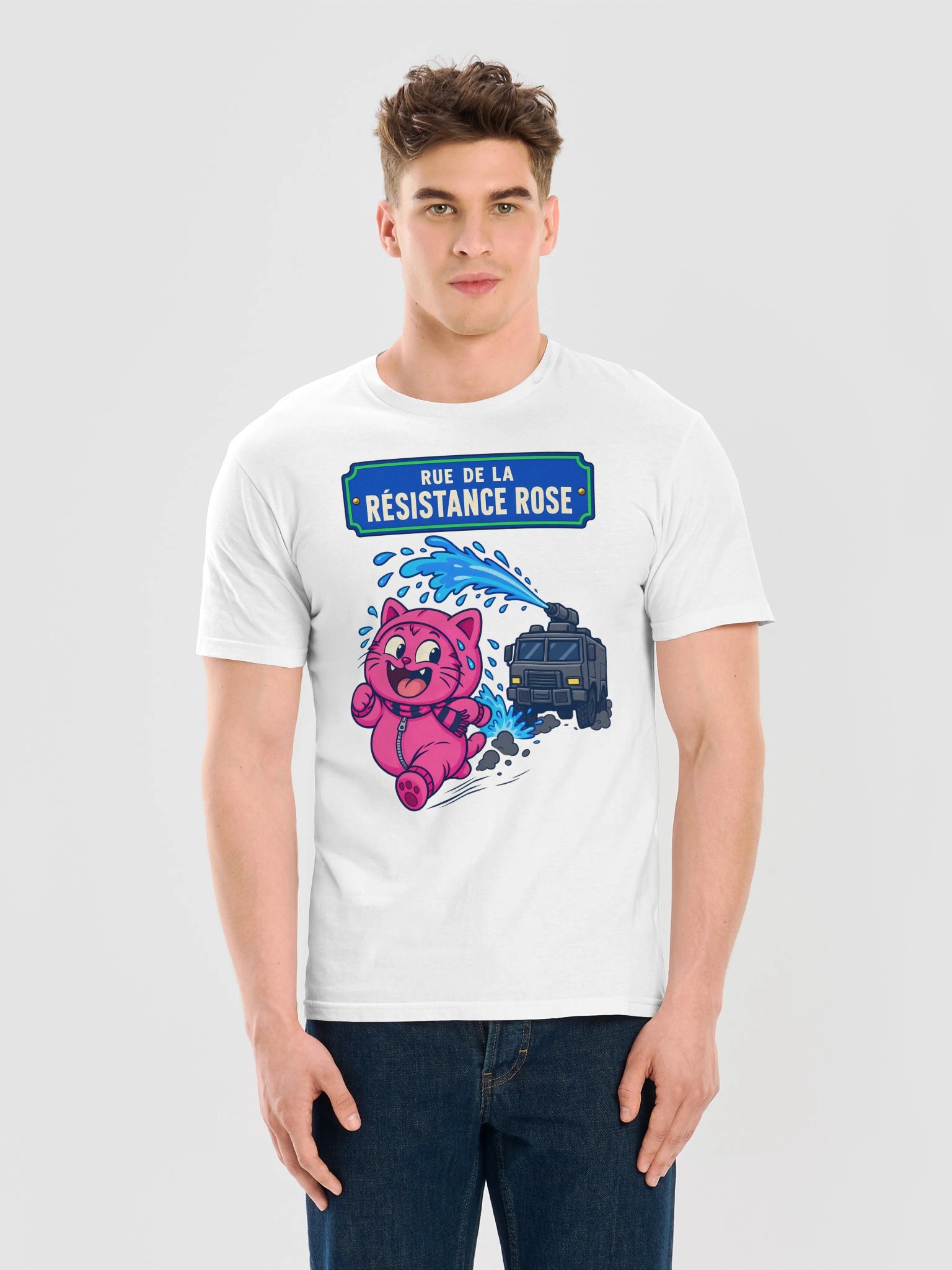 Rue de la Résistance Rose Paris Street Sign T-Shirt product image (11)