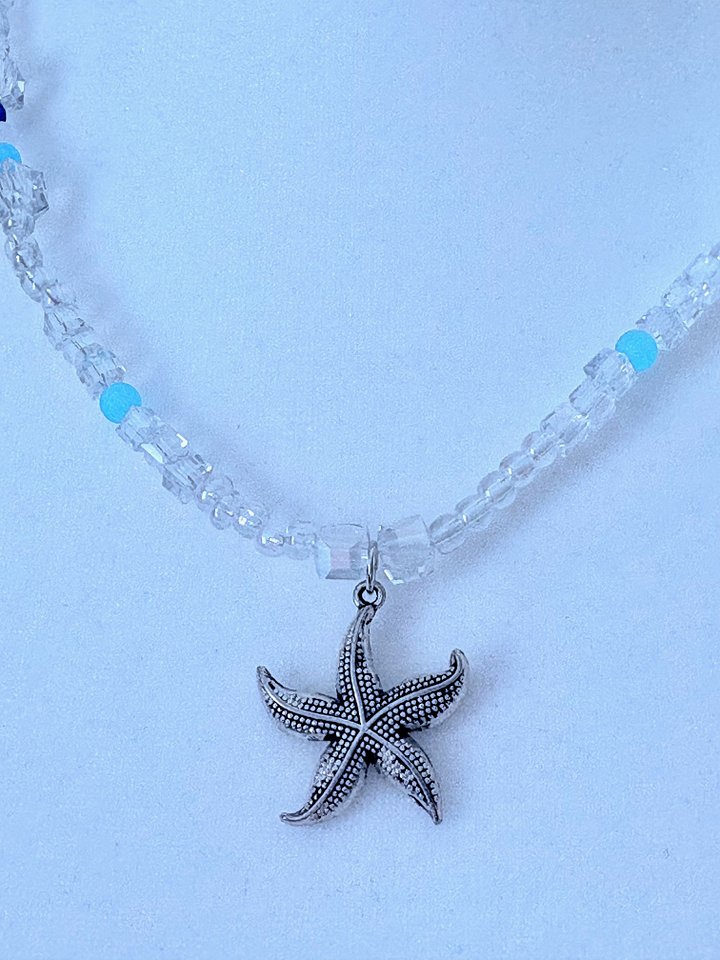 MFD-00132 | Silver Tone | Seaside Radiance | Starfish Pendant Necklace by Monique Faella Designs™ product image (2)