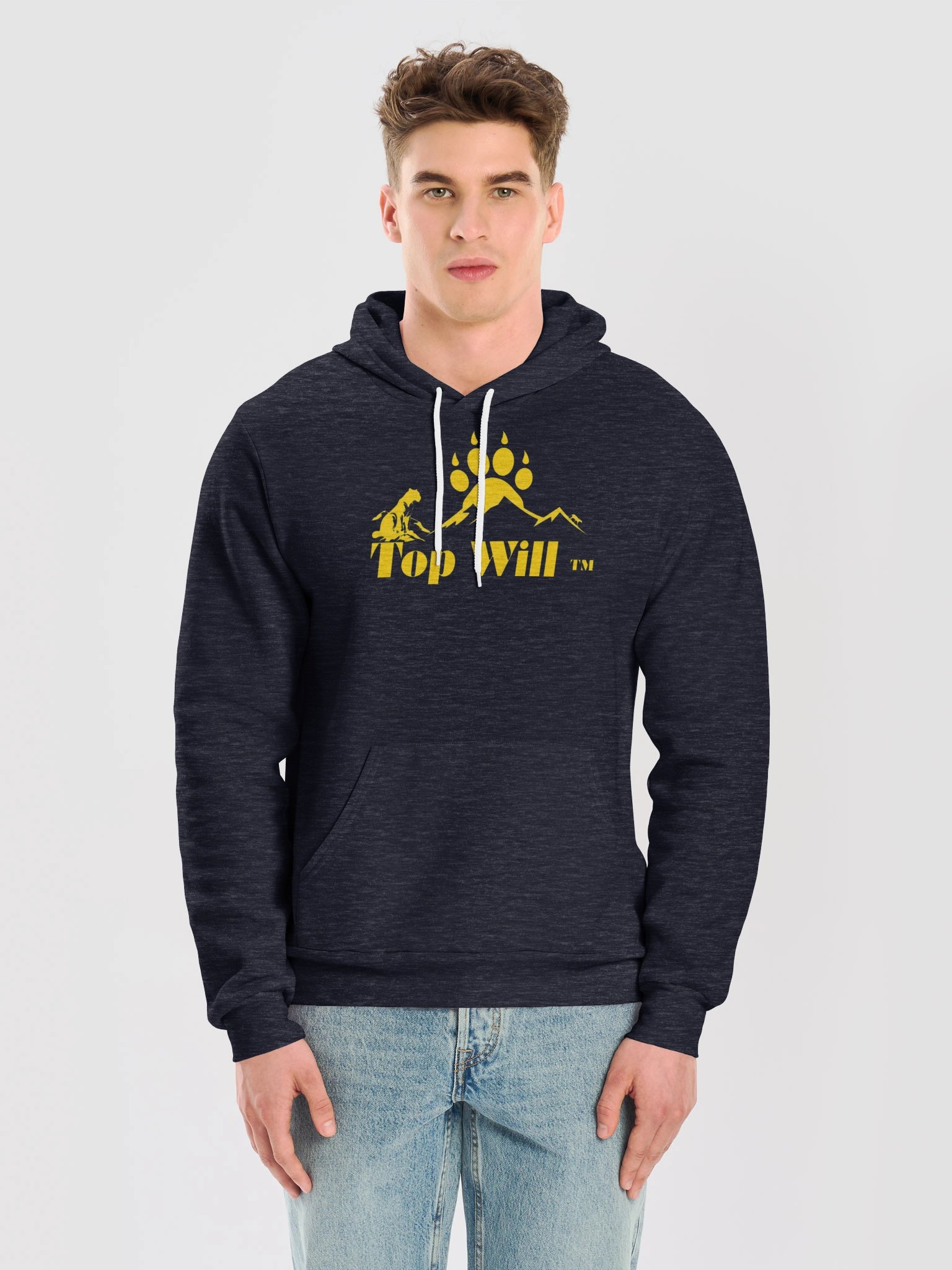 Top Will ™ Heather Navy & Yellow Super Soft Hoodie product image (5)